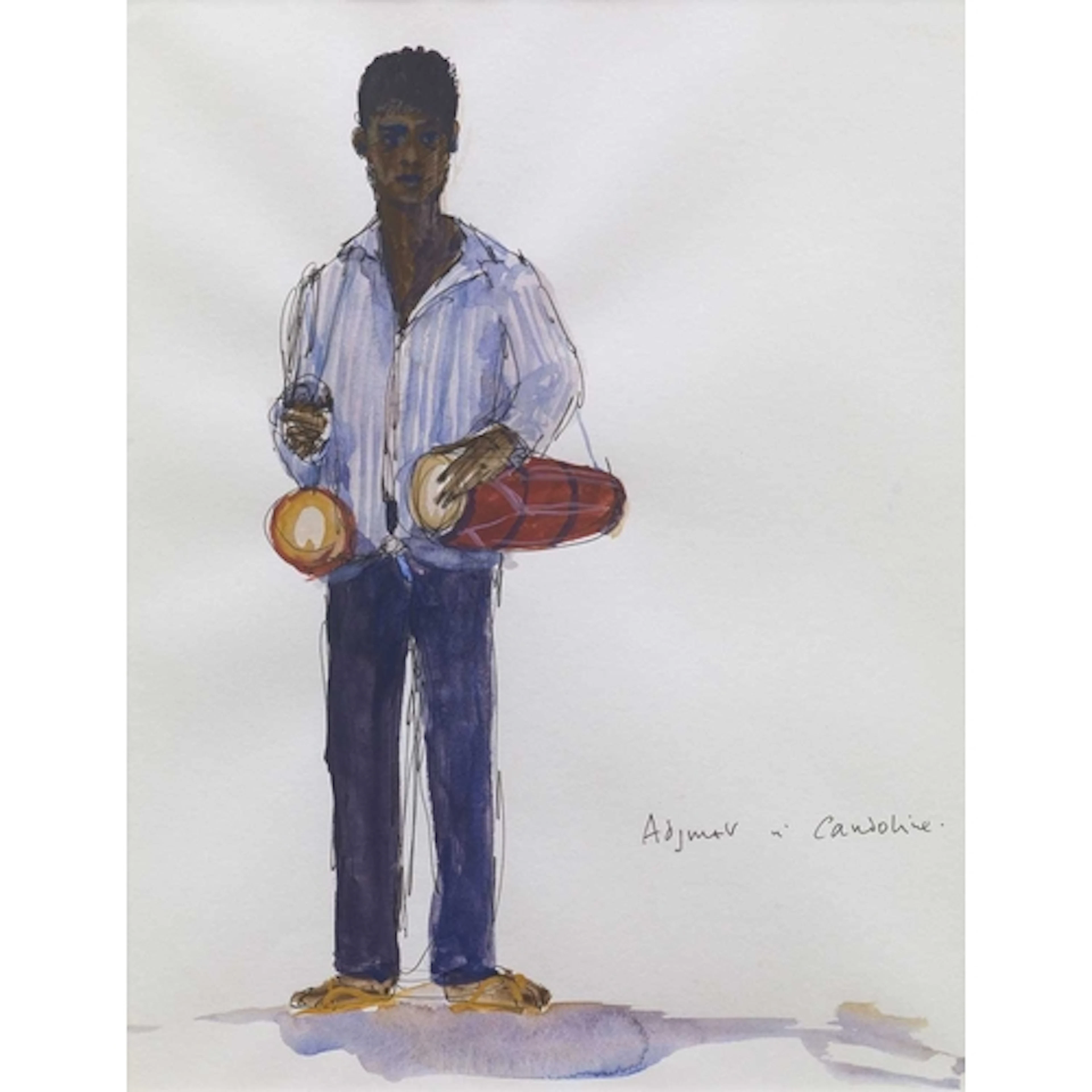 § John MILLER (1931-2002) Adjmet the Drum Seller on Candolin...