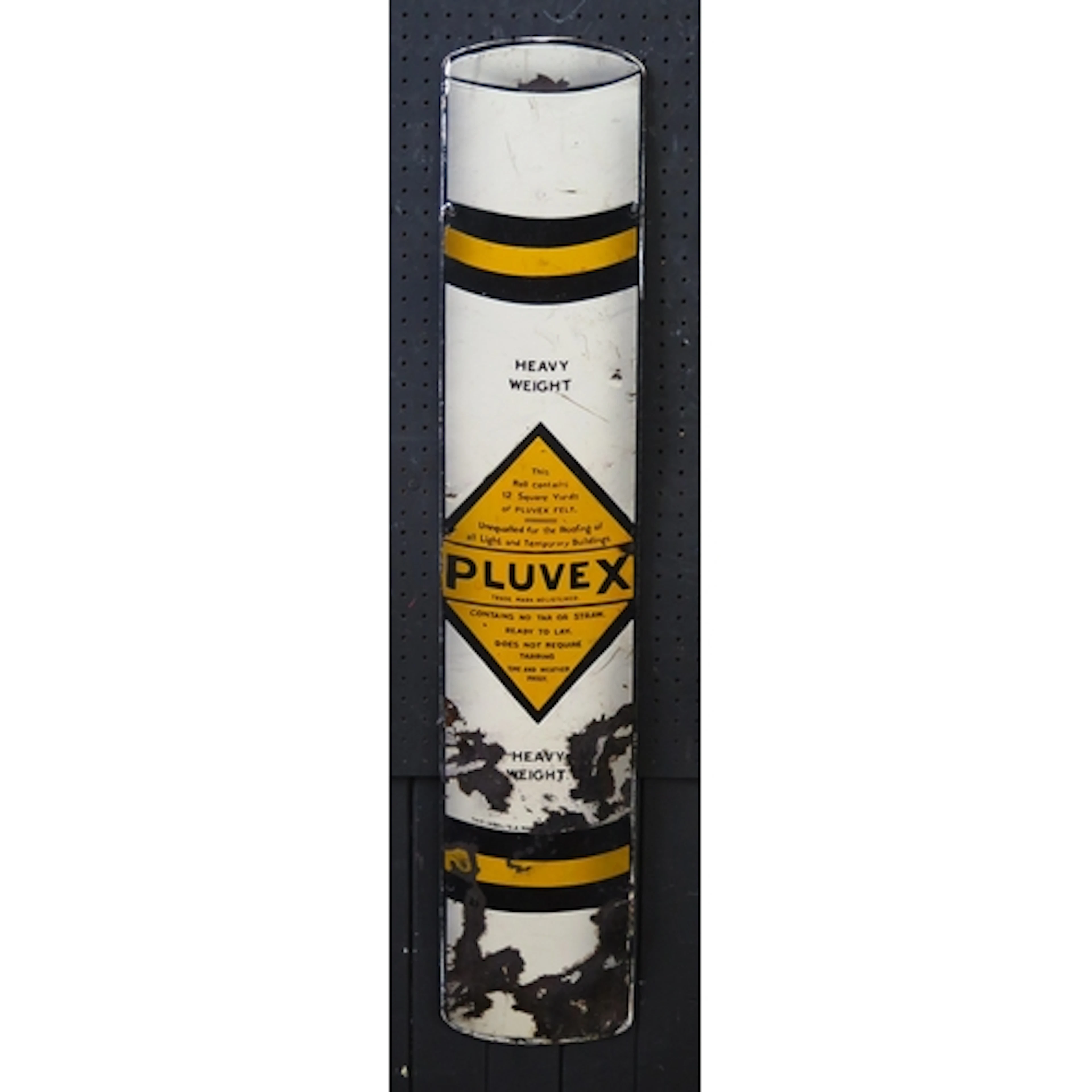 "Pluvex Roofing Felt" - an enamel advertising sign, 92cm x 1...
