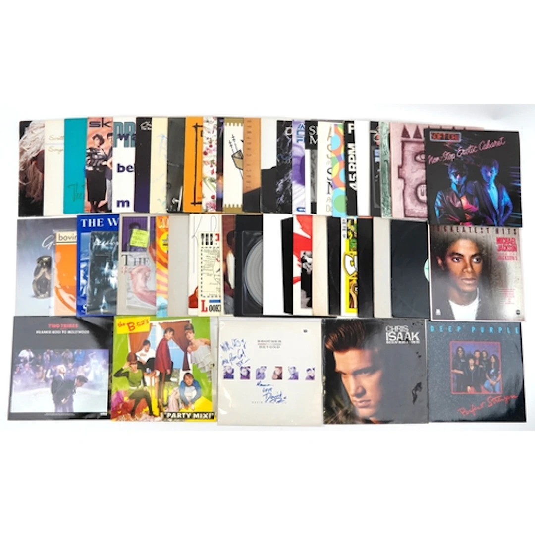Collection of vinyl LP records including Deep Purple, The Wa...
