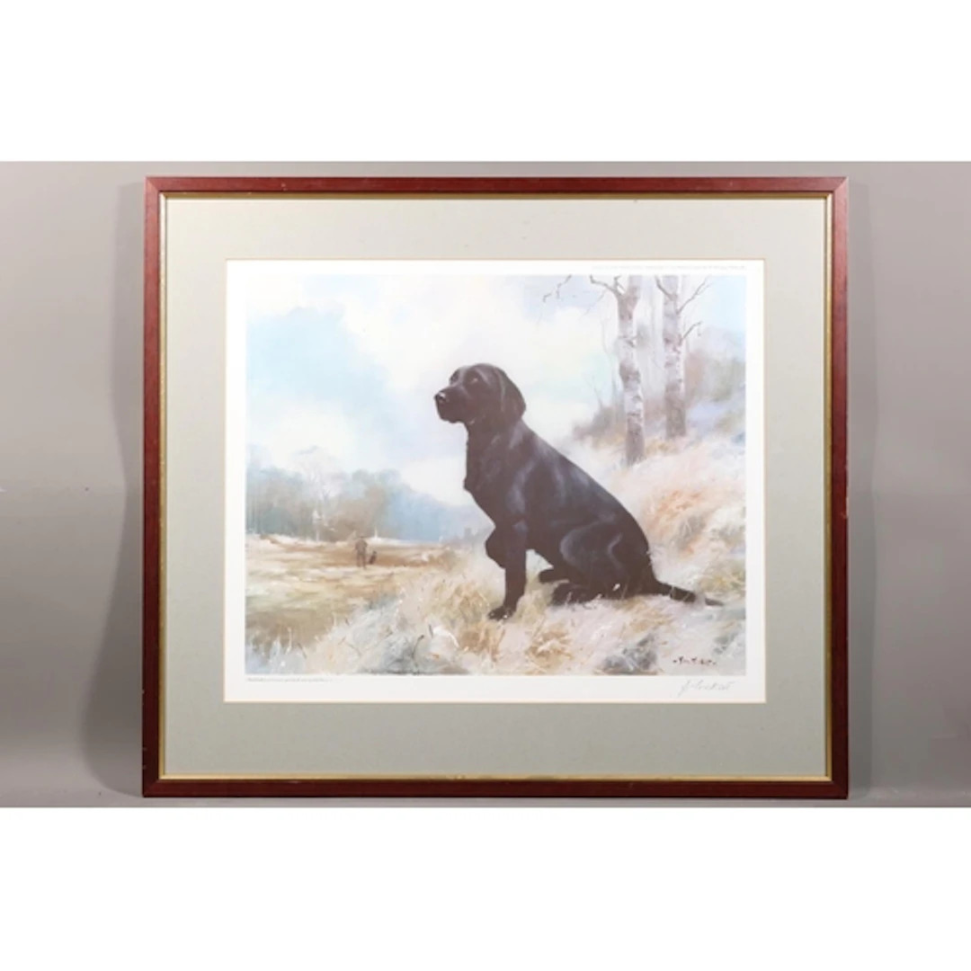 JOHN TRICKETT (British b1953), labrador dog in a landscape, ...