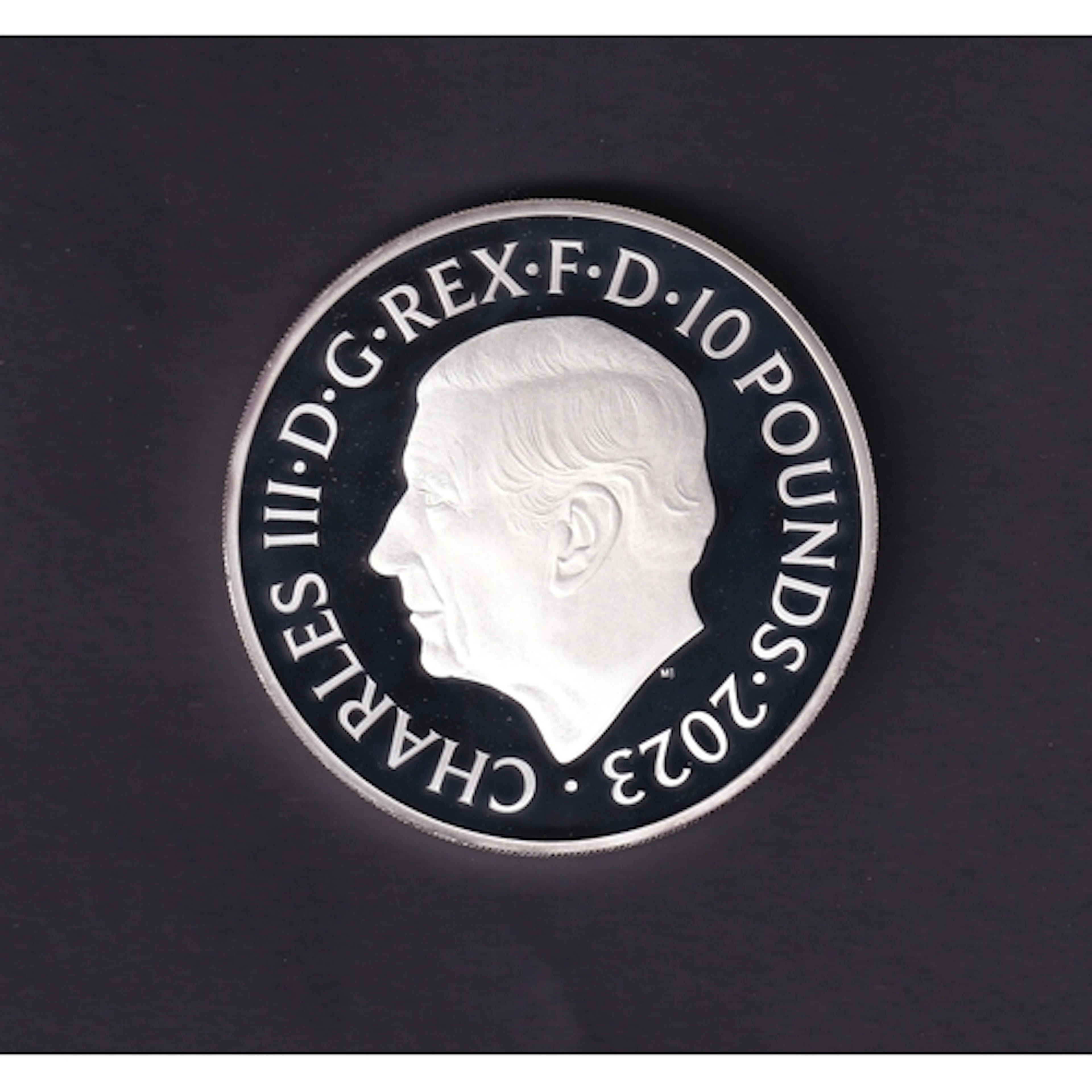 2023 UK King Charles III Royal Mint silver proof £10 5oz coi...
