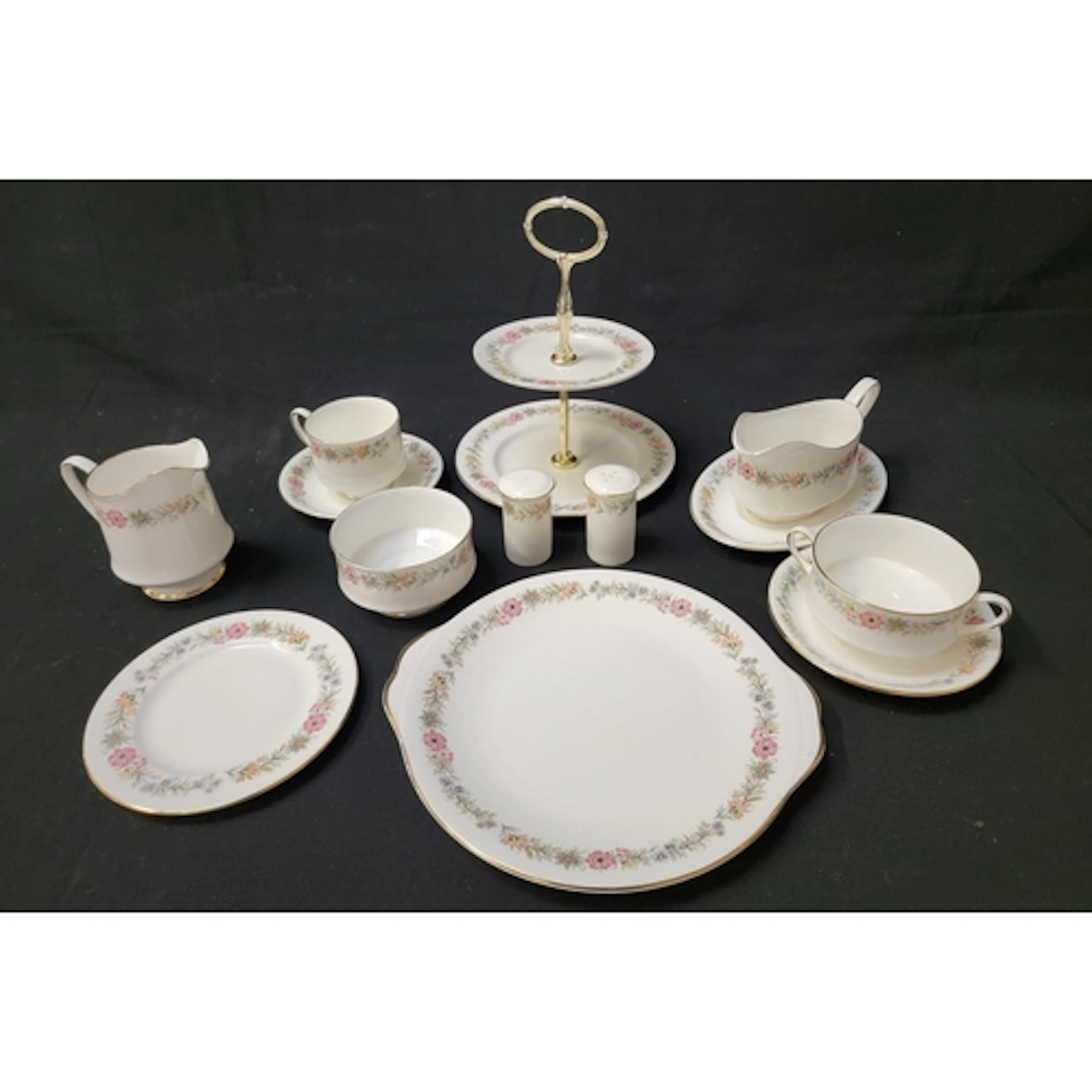 PARAGON BELINDA DINNER SERVICE featuring floral motif on wh...