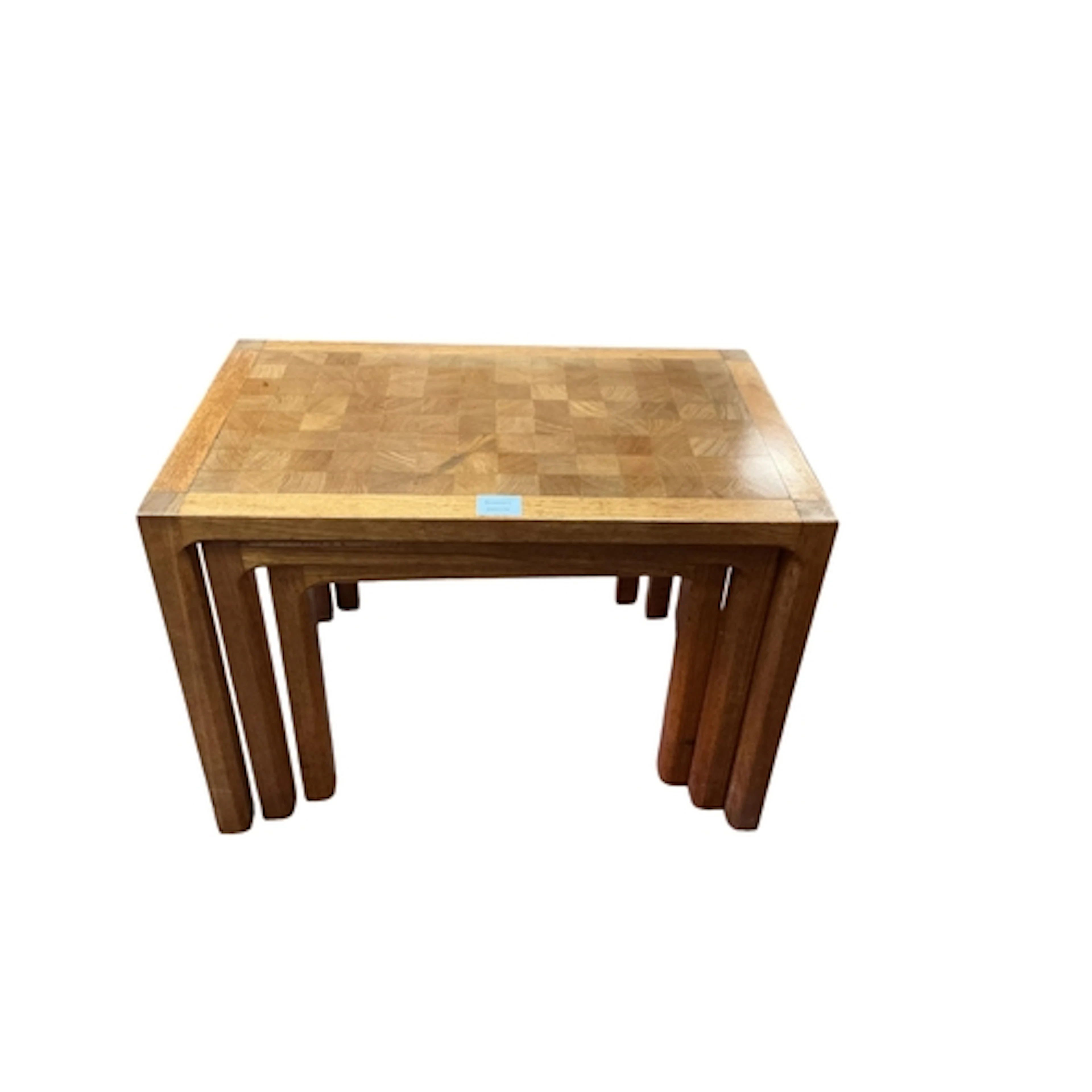 A nest of three mid century Danish oak tables by Vildbjerg, ...