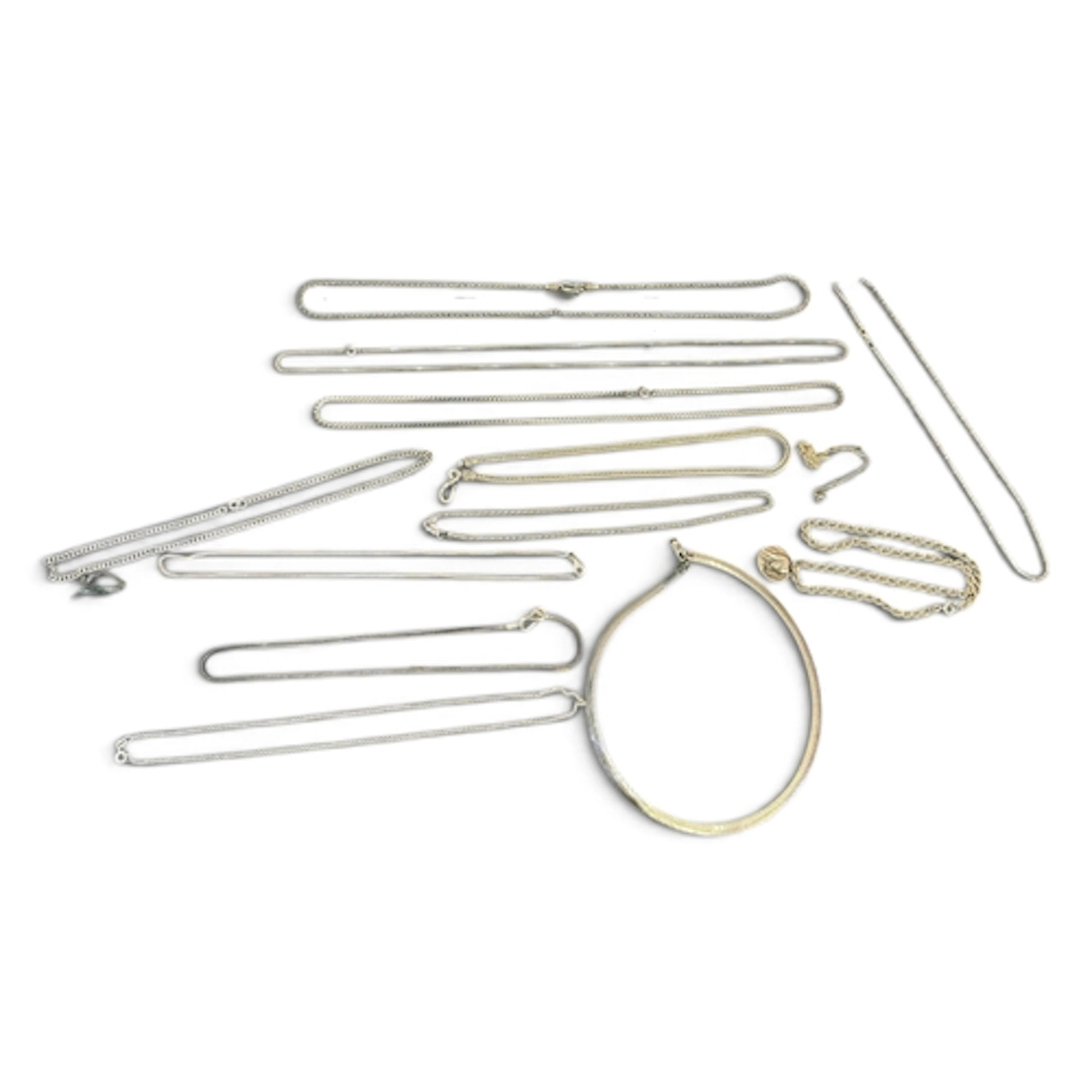 A GROUP OF 925 STERLING SILVER NECK CHAINS Gross weight: 172...
