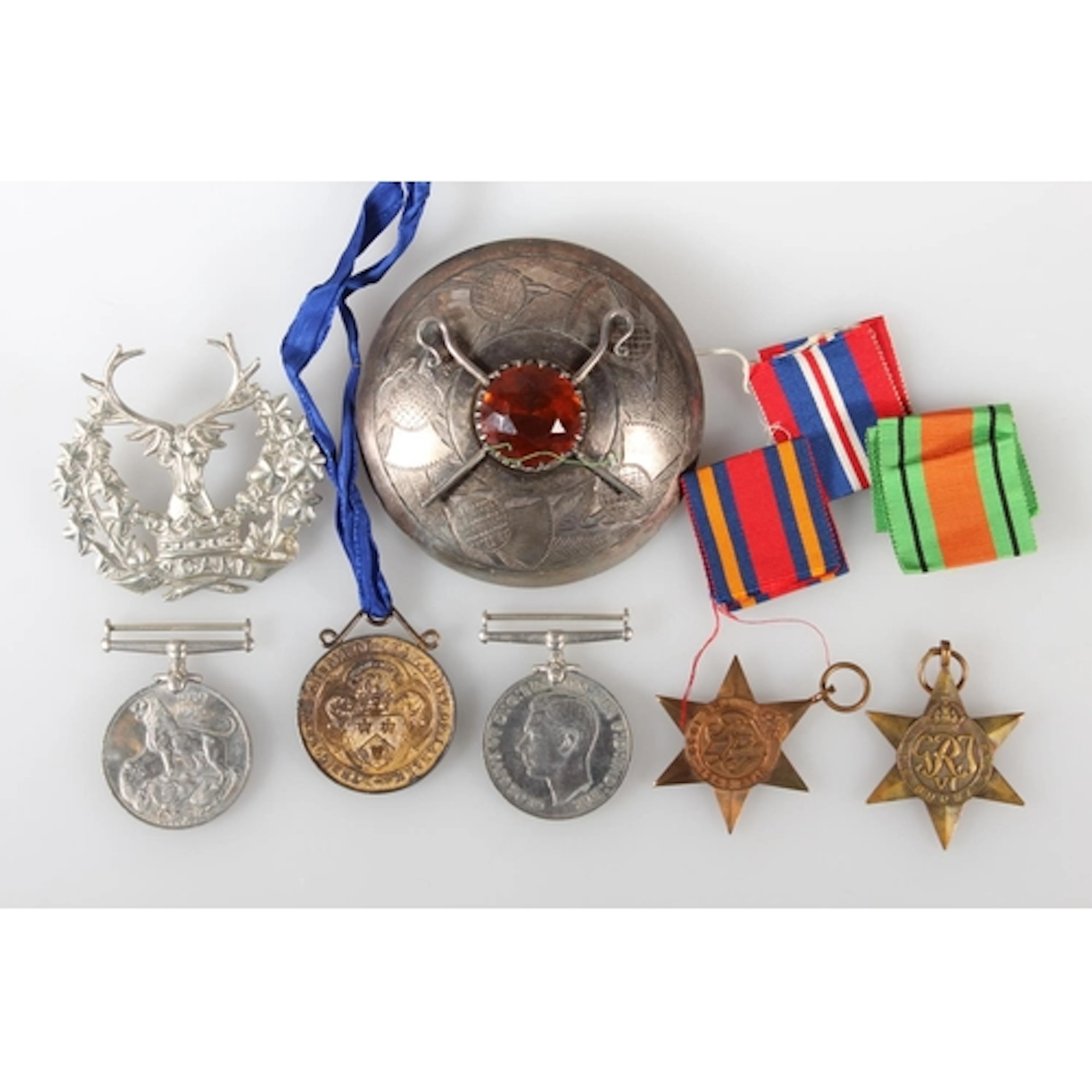 WWII war medal, Defence medal, 1939-1945 star and Burma star...