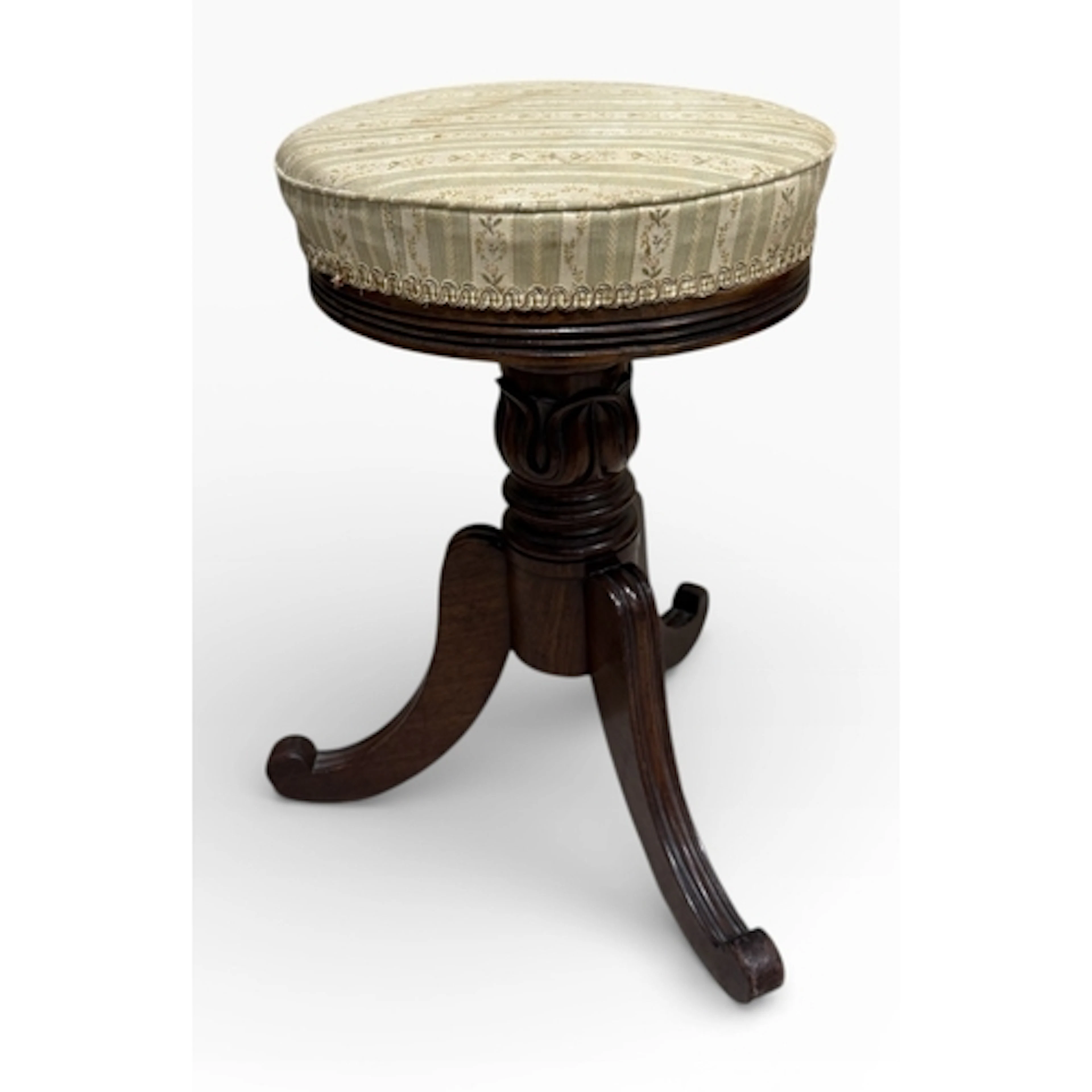 A VICTORIAN MAHOGANY PIANO STOOL 52 x 32 cm