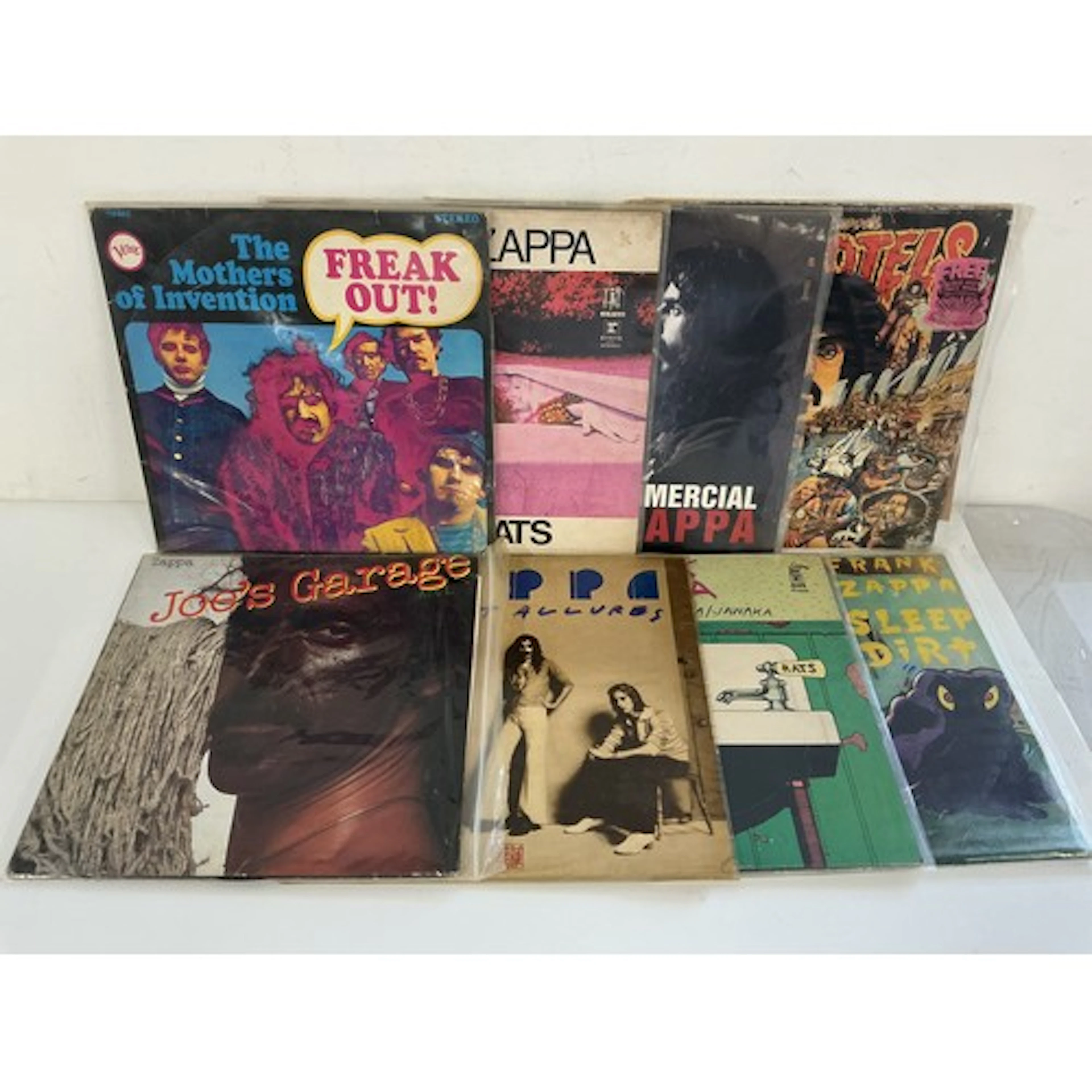 Eight Frank Zappa LPs comprising Freak Out!, Hot Rats, 200 M...