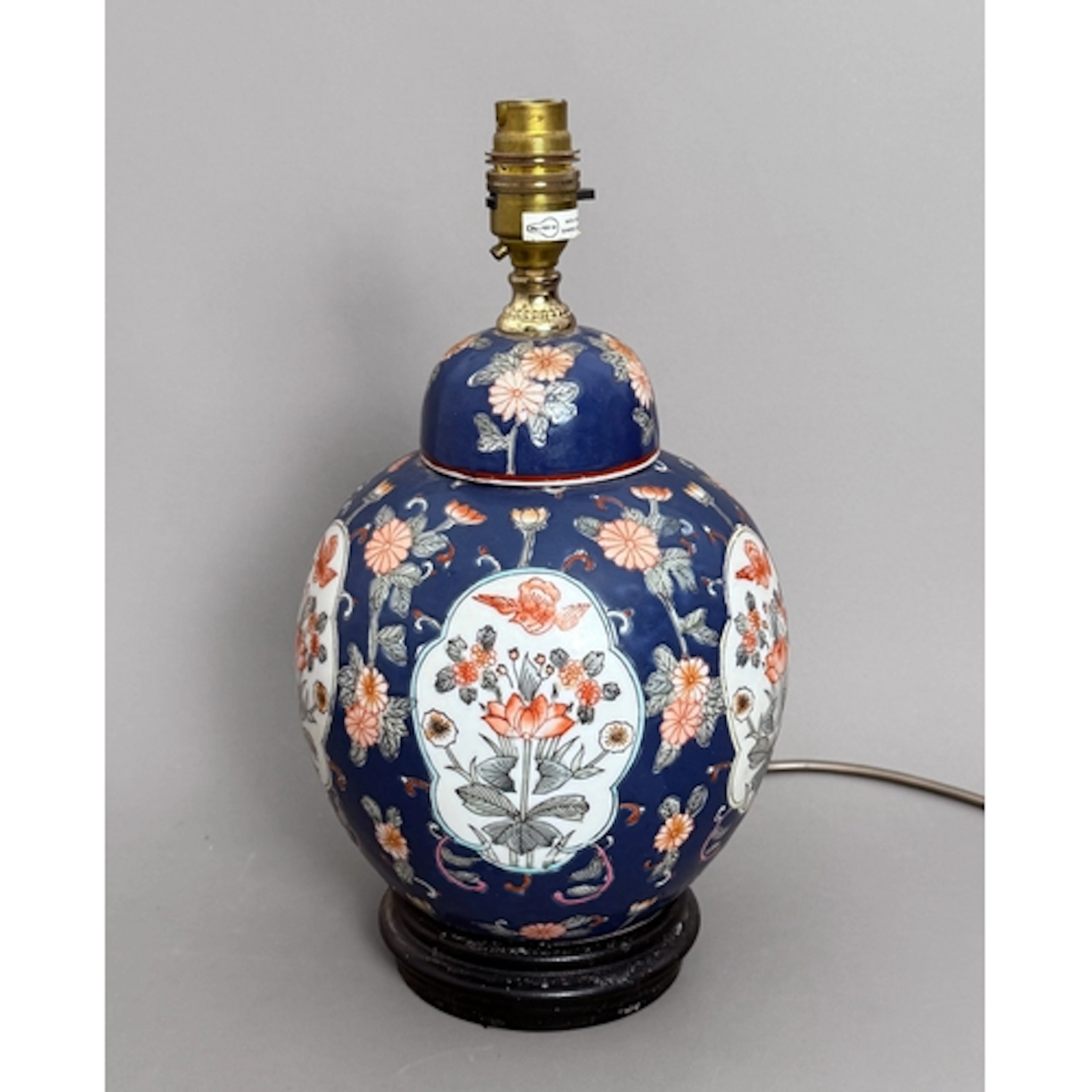 An oriental style lamp base - in the form of a ginger jar, d...