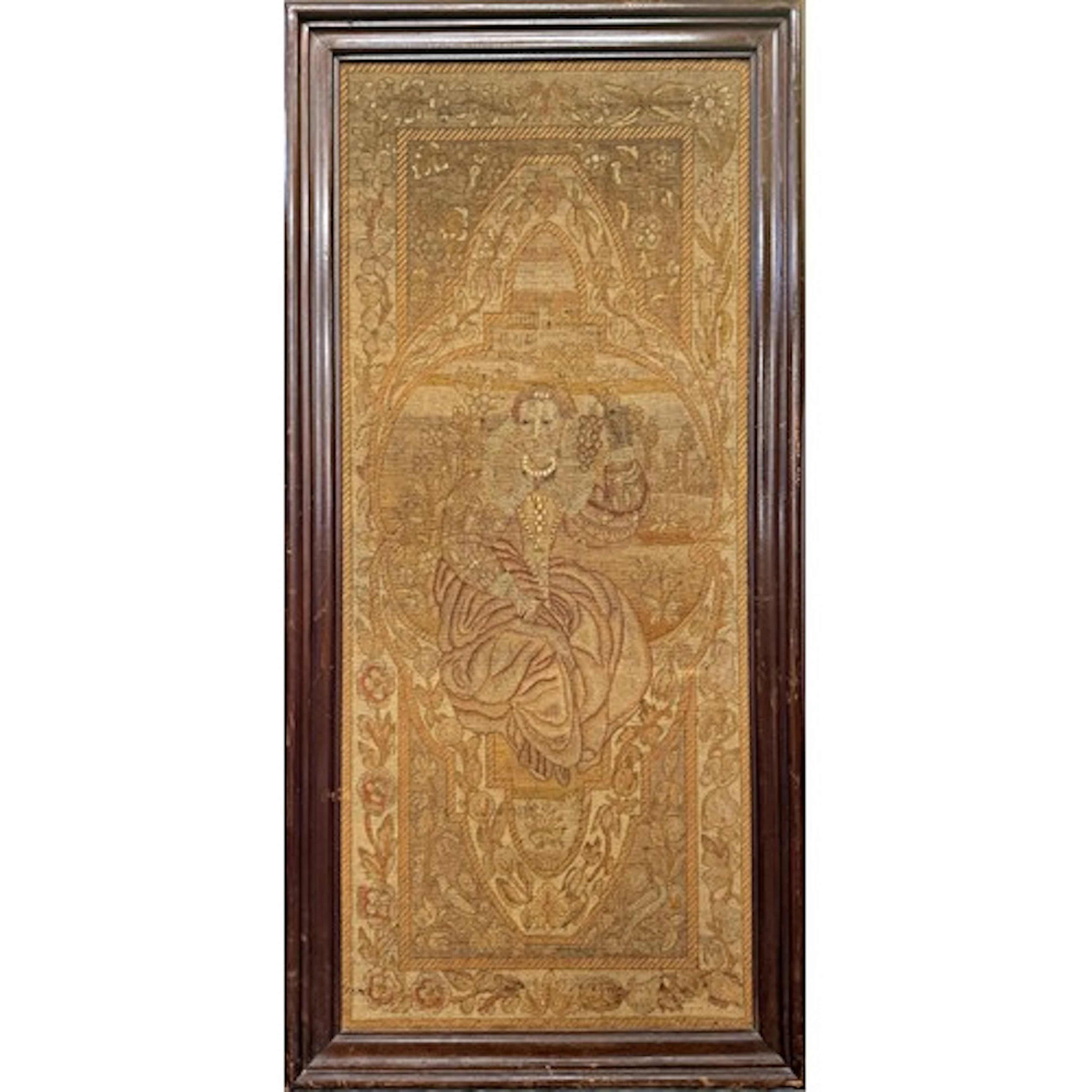 A finely woven Renaissance style tapestry panel depicting a ...