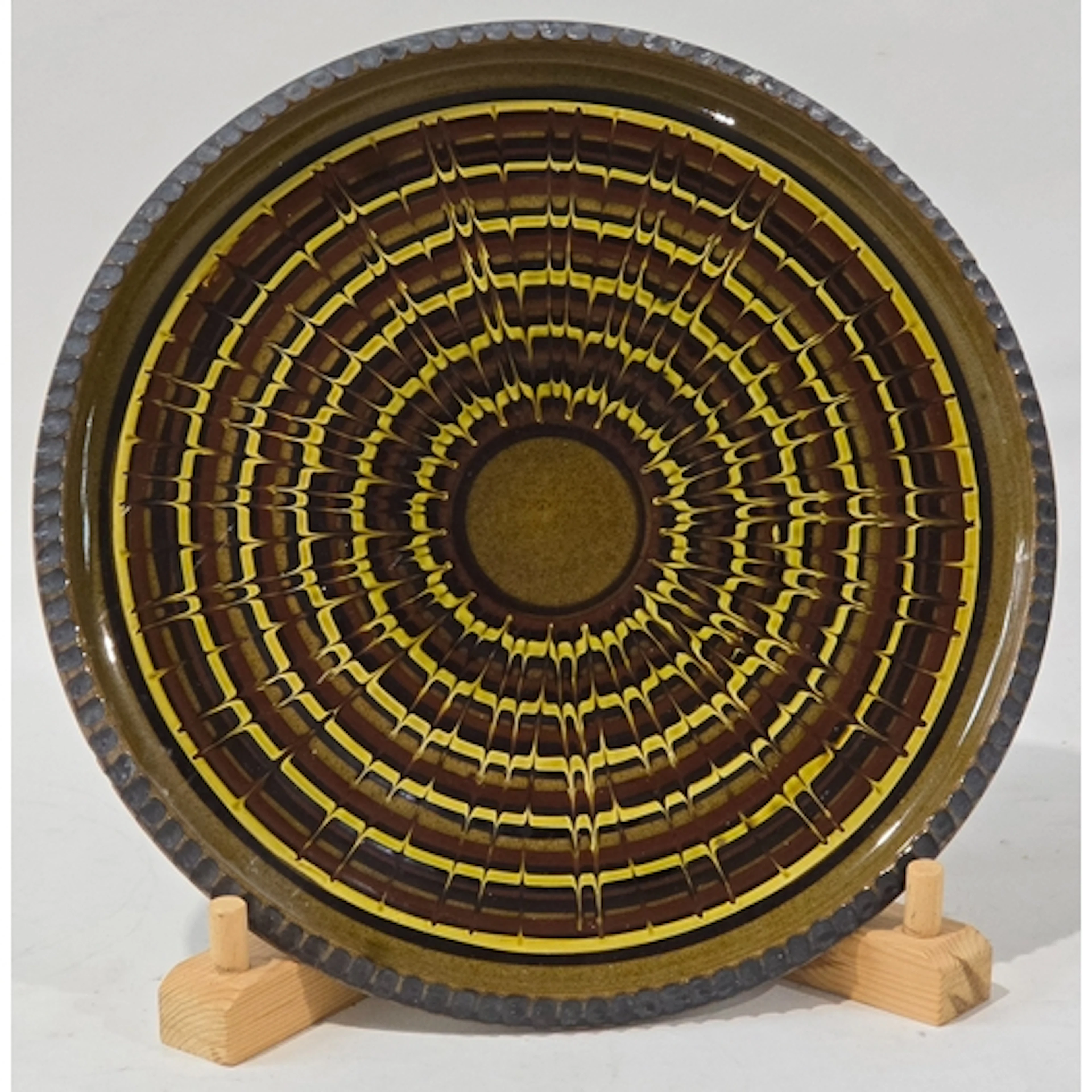 Poole Pottery large glazed wall plaque / charger by Guy Syde...