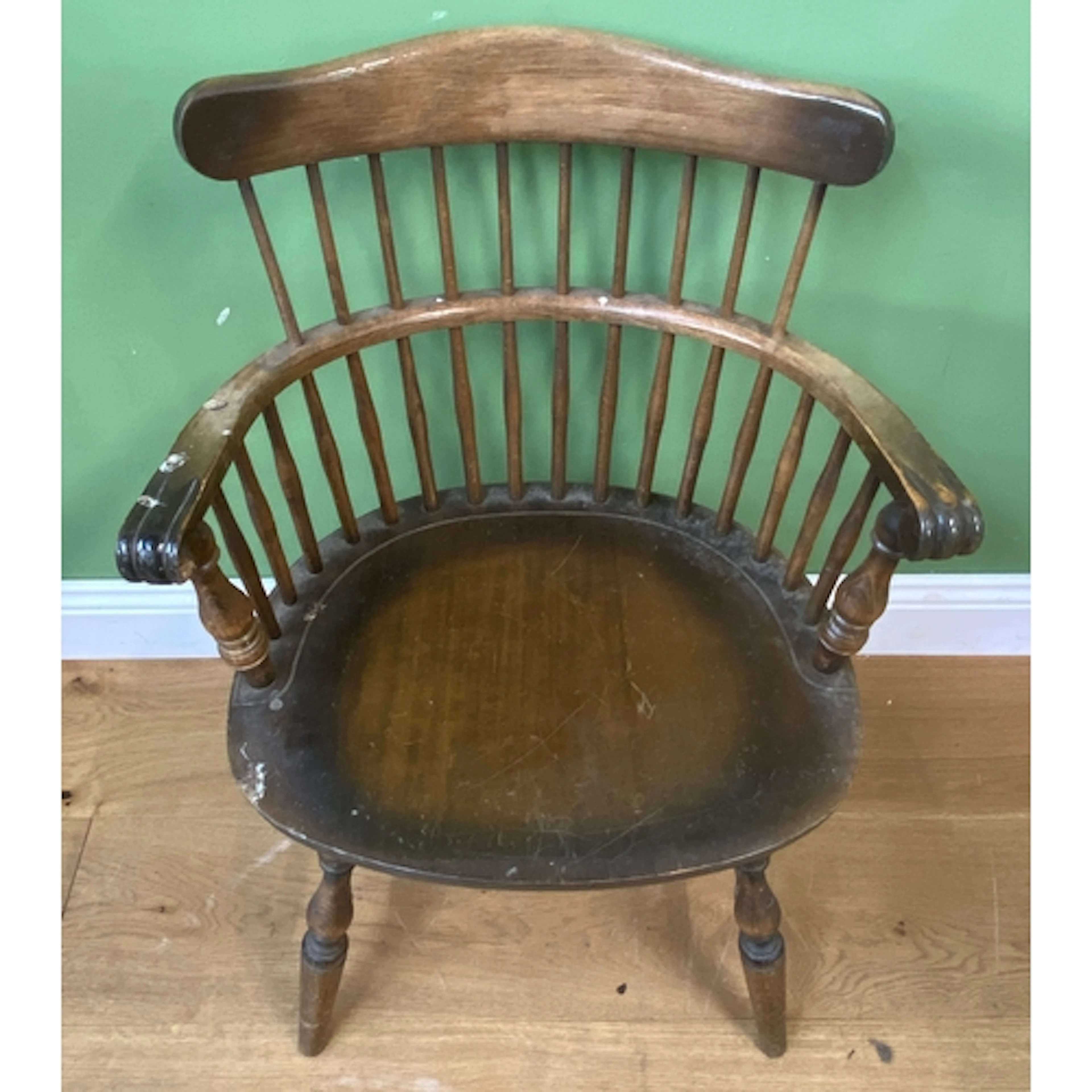A 20th century stickback Windsor chair, 61cmW