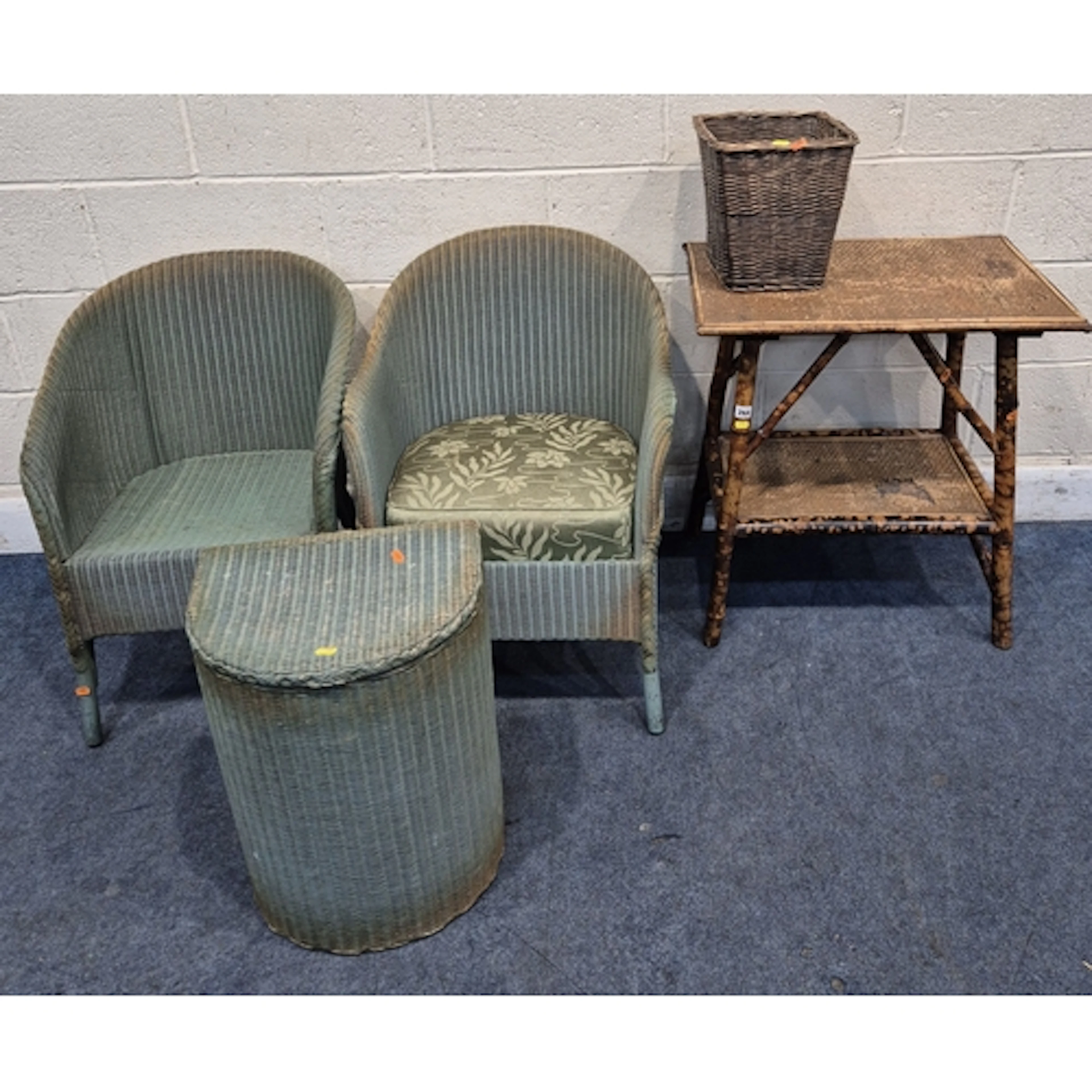 A VICTORIAN BAMBOO TWO TIER TABLE, width 63cm x depth 42cm x...
