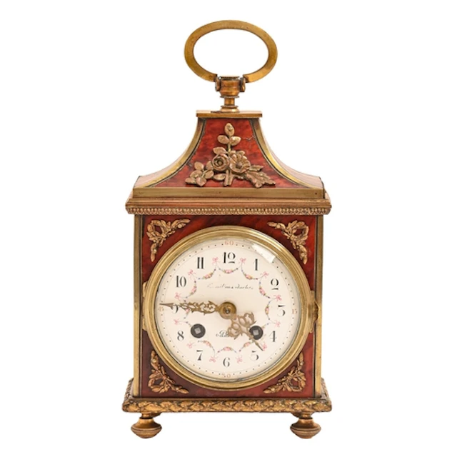 A French gilt brass and ormolu Pendule d'Officier, c1900, th...