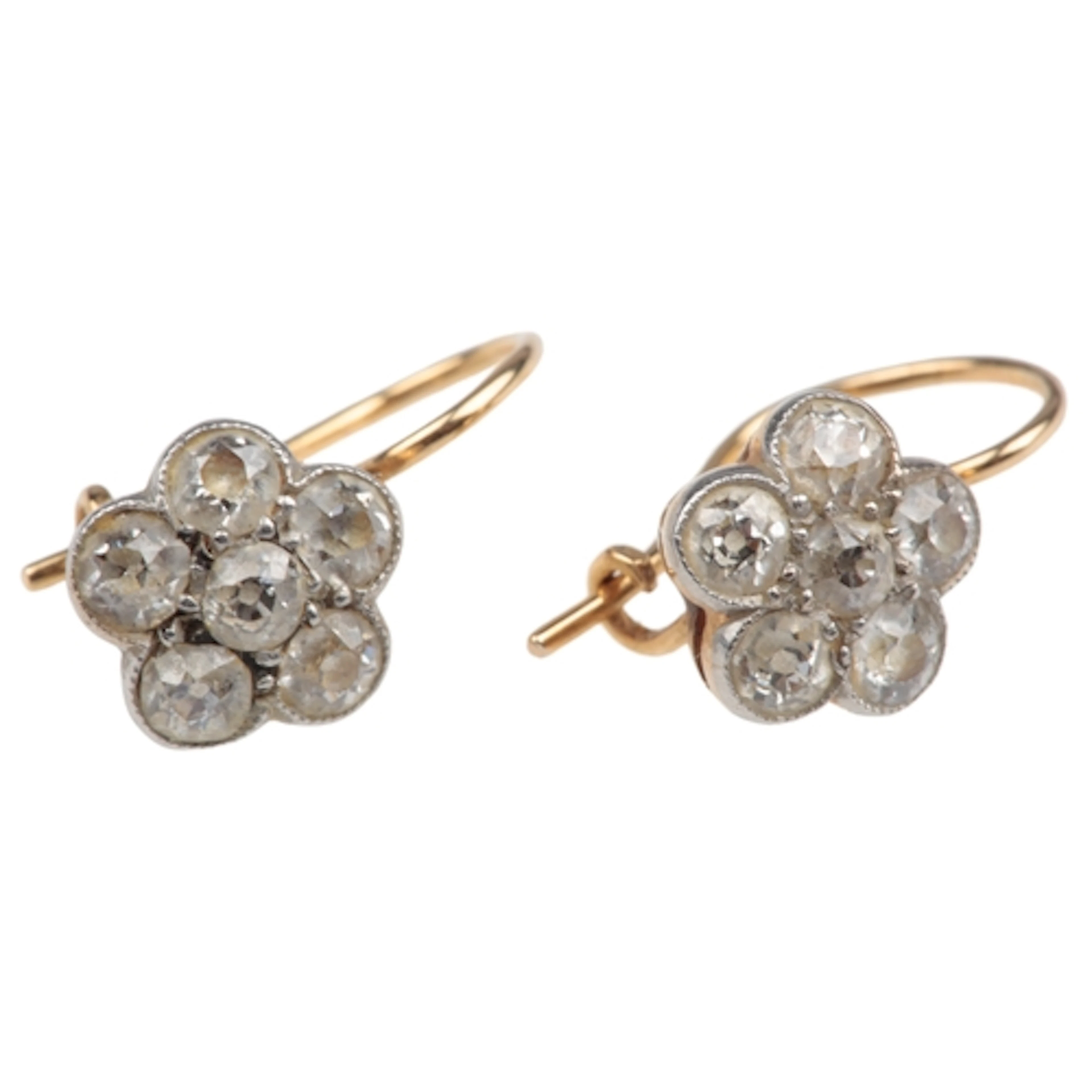 A pair of Edwardian diamond dormeuse earrings, early 20th ce...