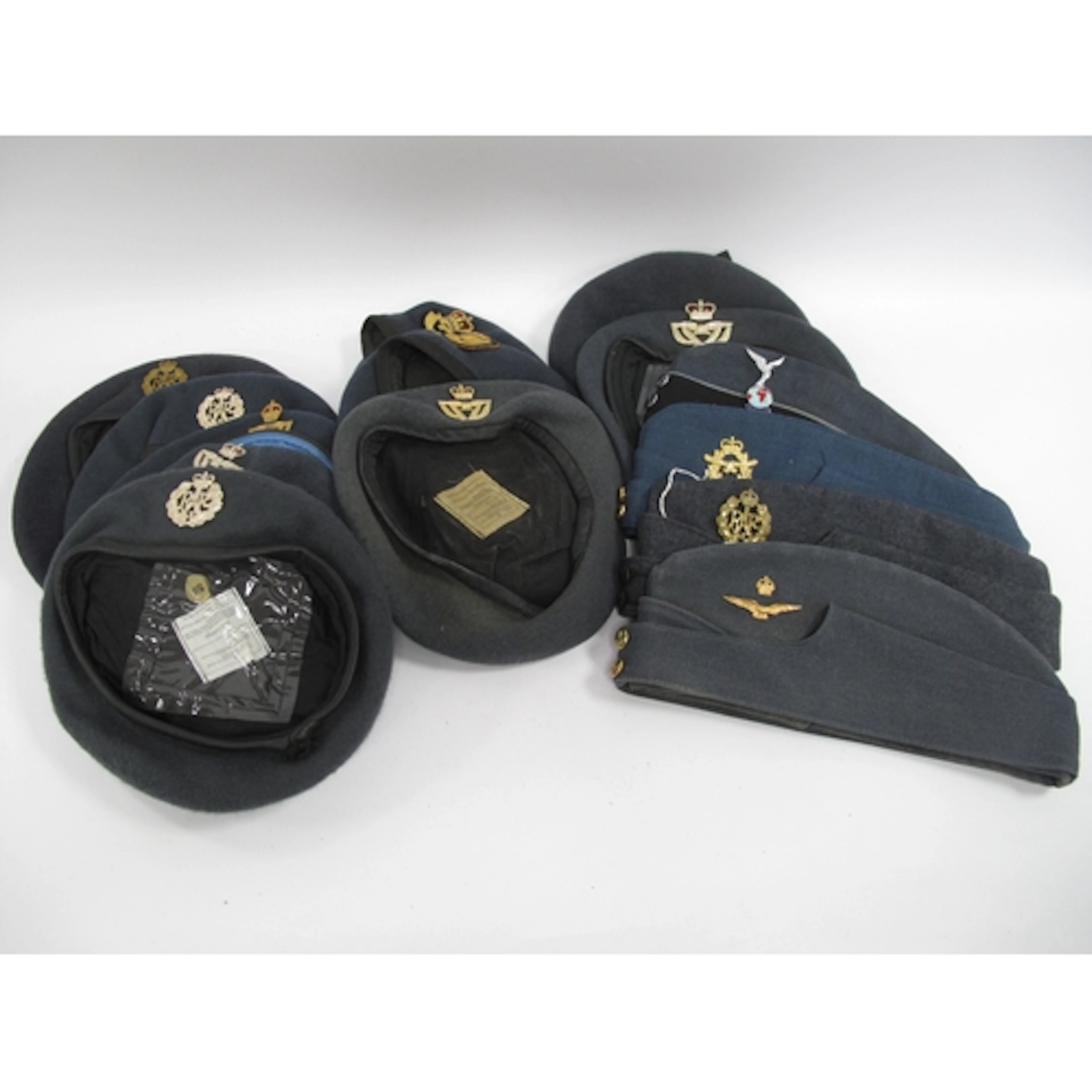 WWII RAF Officers and Other Ranks Side Caps, Royal Air Force...