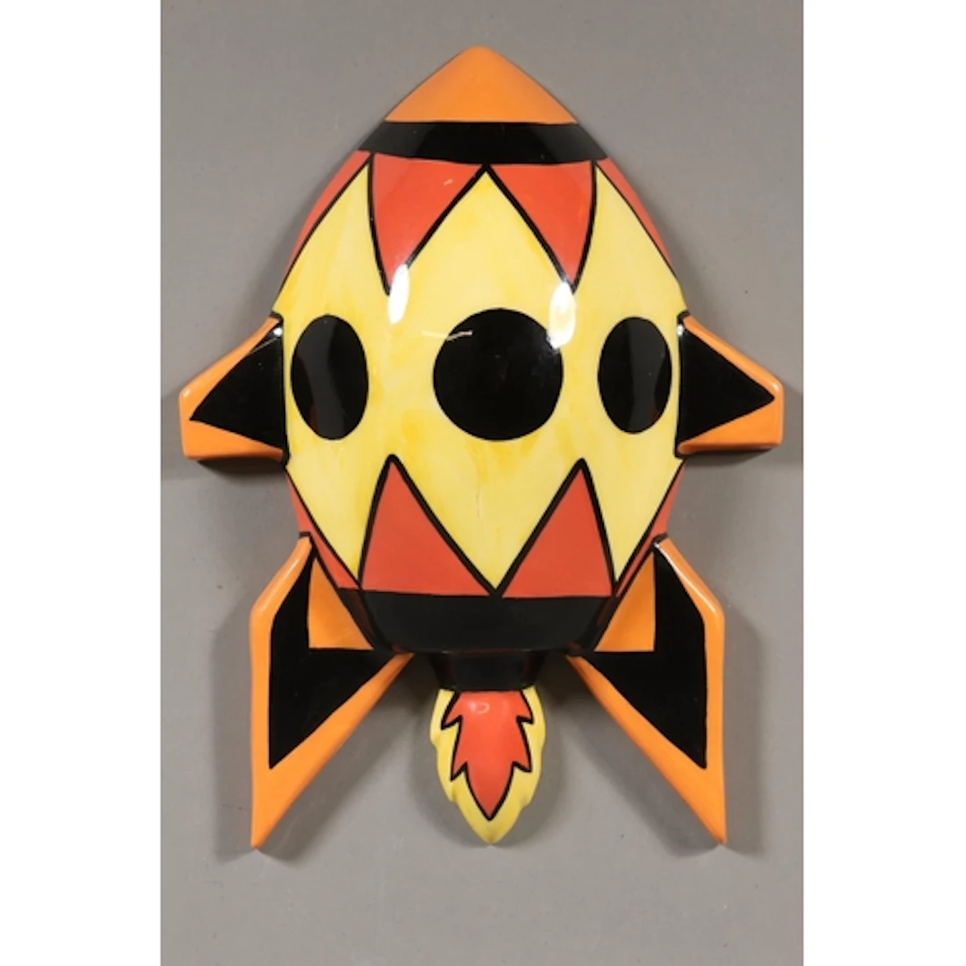 Lorna Bailey Rocket pattern wall pocket produced by Old Ellg...