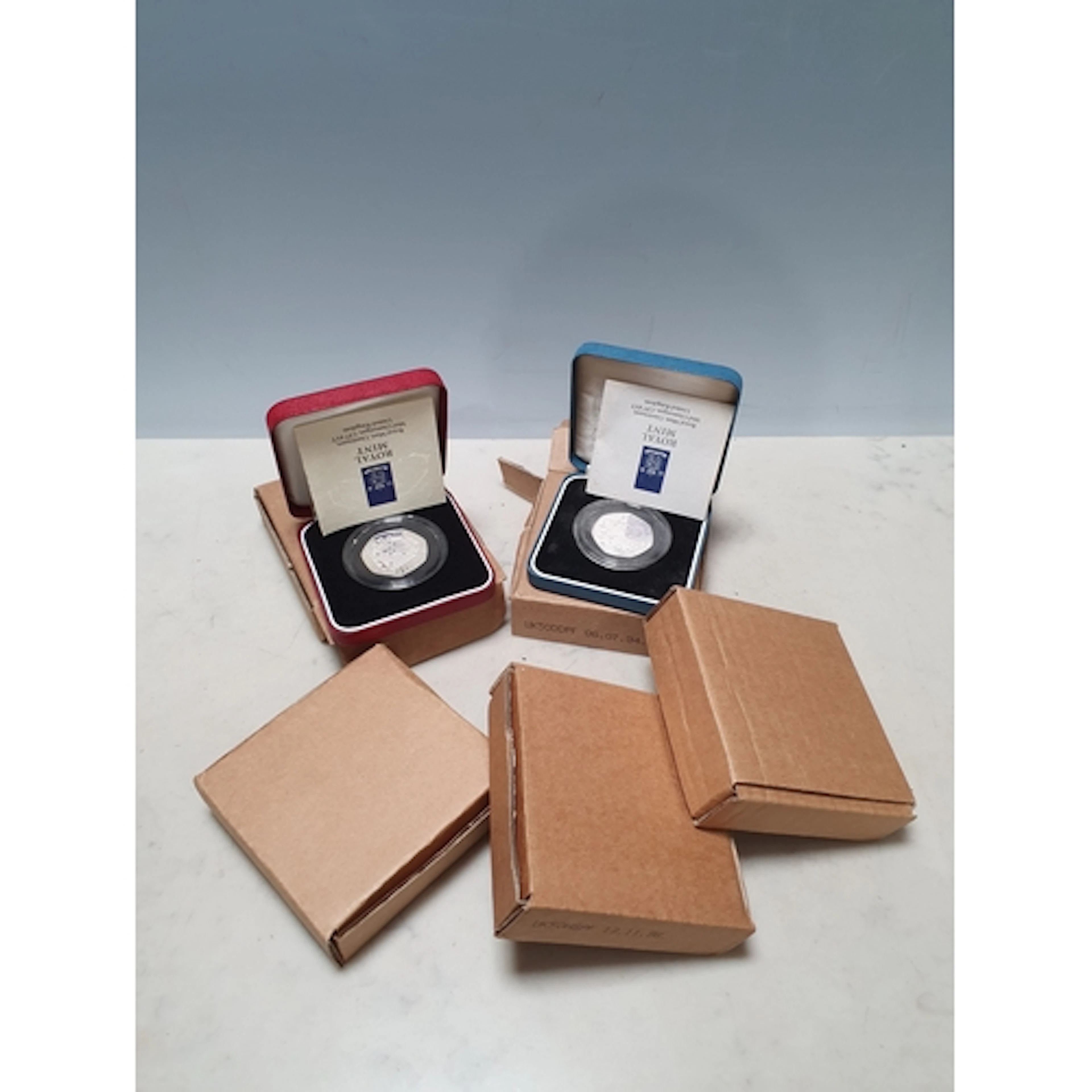 Royal Mint, silver proof Piedfort 2-Pound Coins, 1992/1993 (...