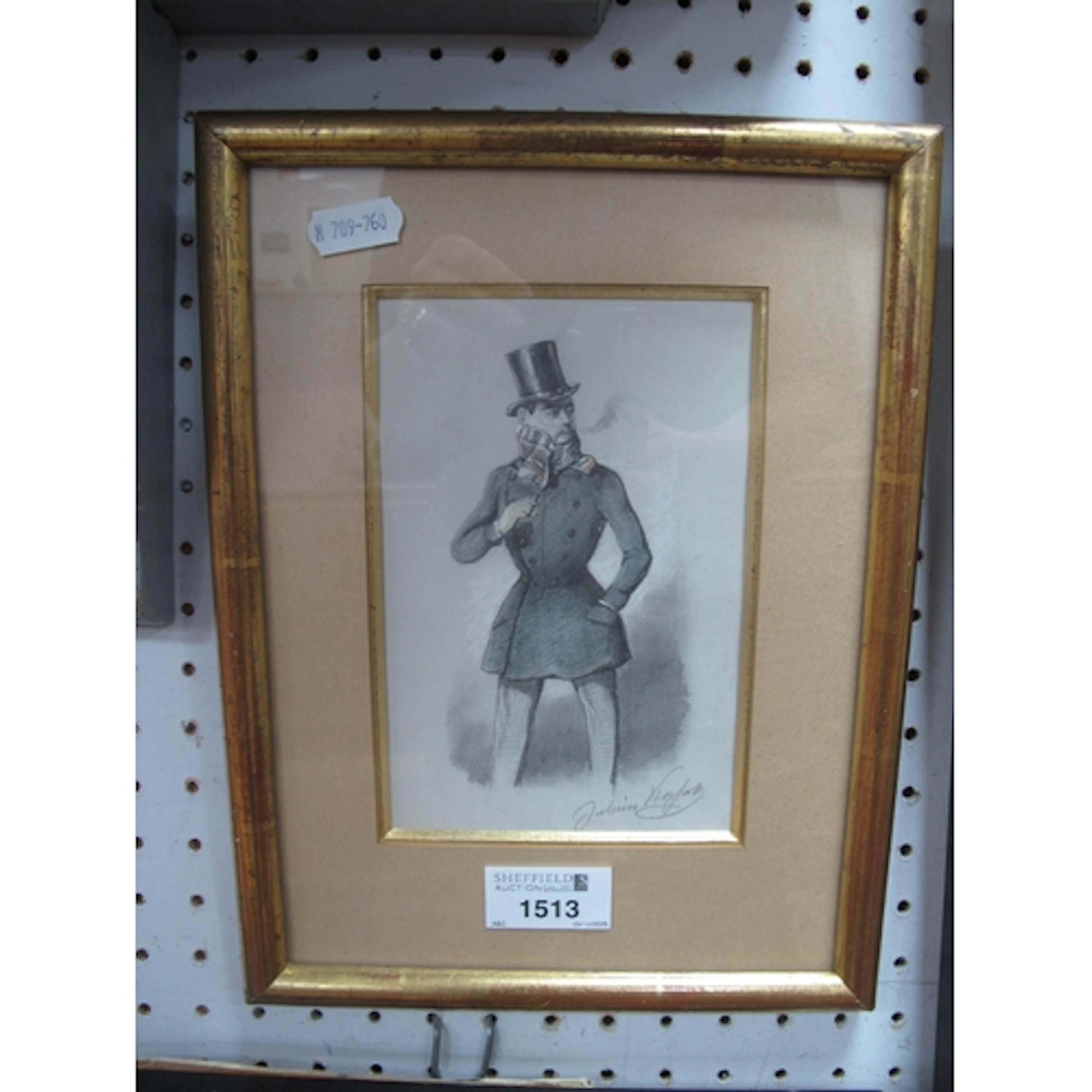 Julian Knight ? Study of a Dandy Gentleman Smoking, mixed me...