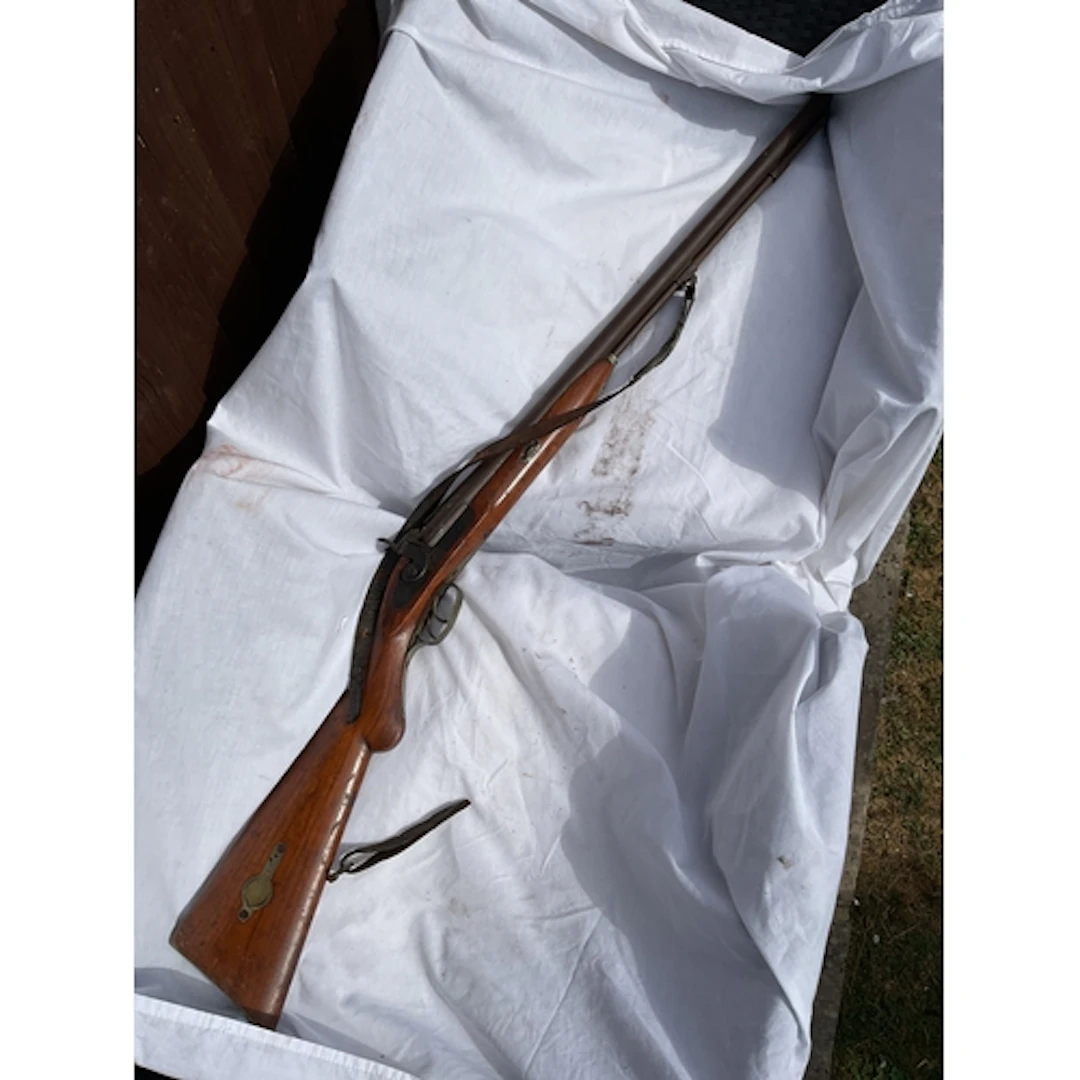 19th c double barrelled percussion shotgun with cap store to...