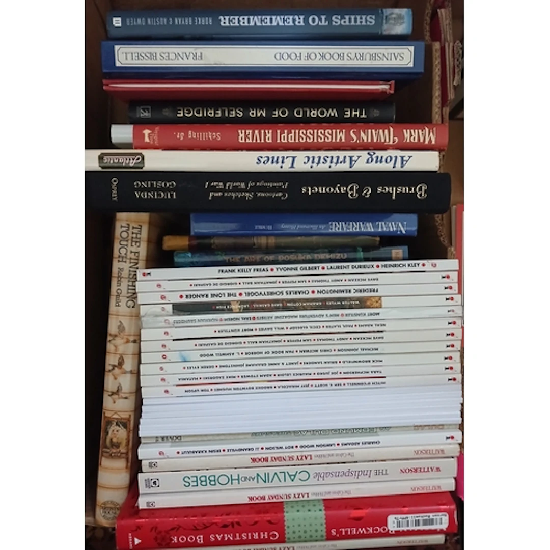 Nine boxes of assorted books, fiction and non fiction, histo...