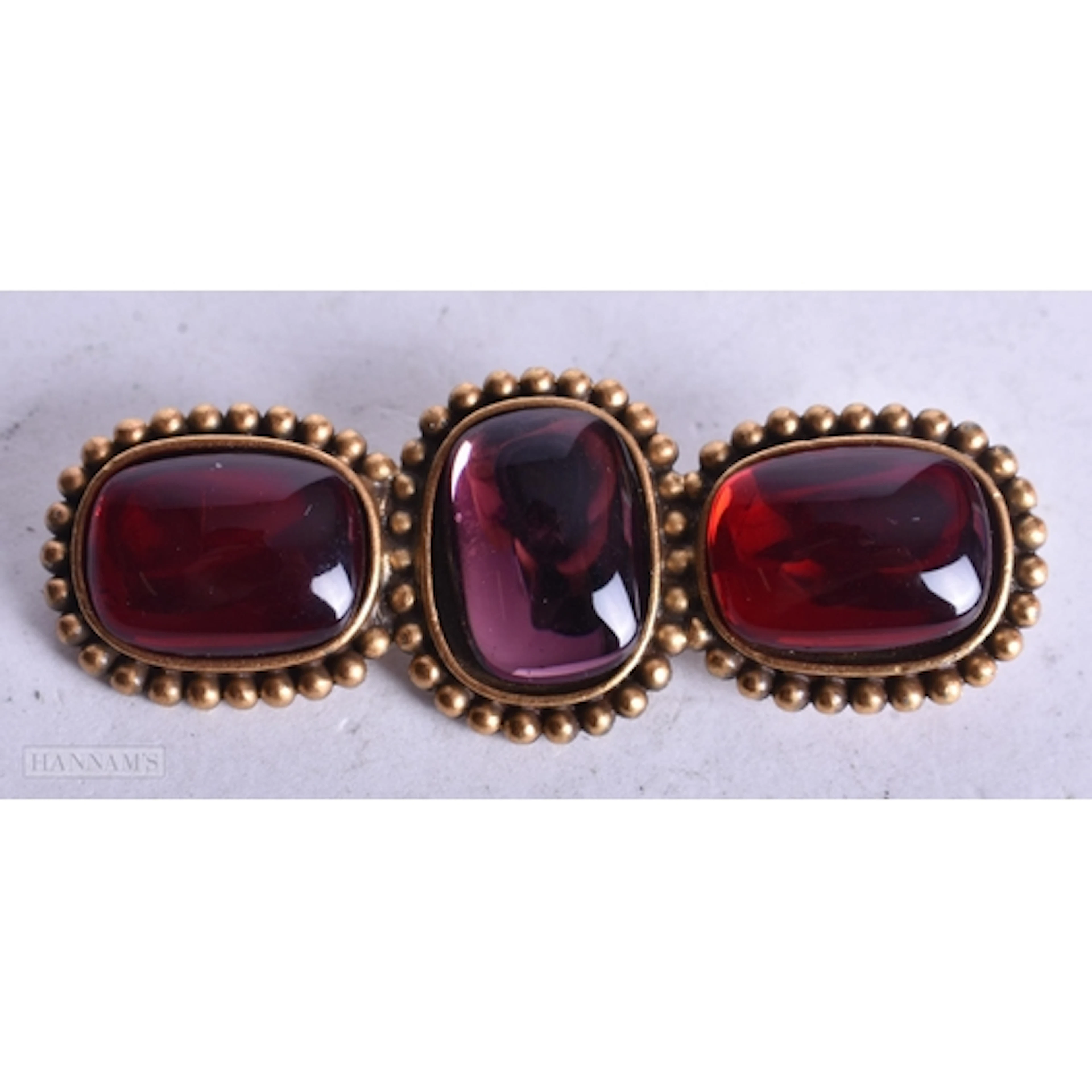 Yves Saint Laurent Gold Tone Trilogy Bar Brooch (12g). 5.5 c...