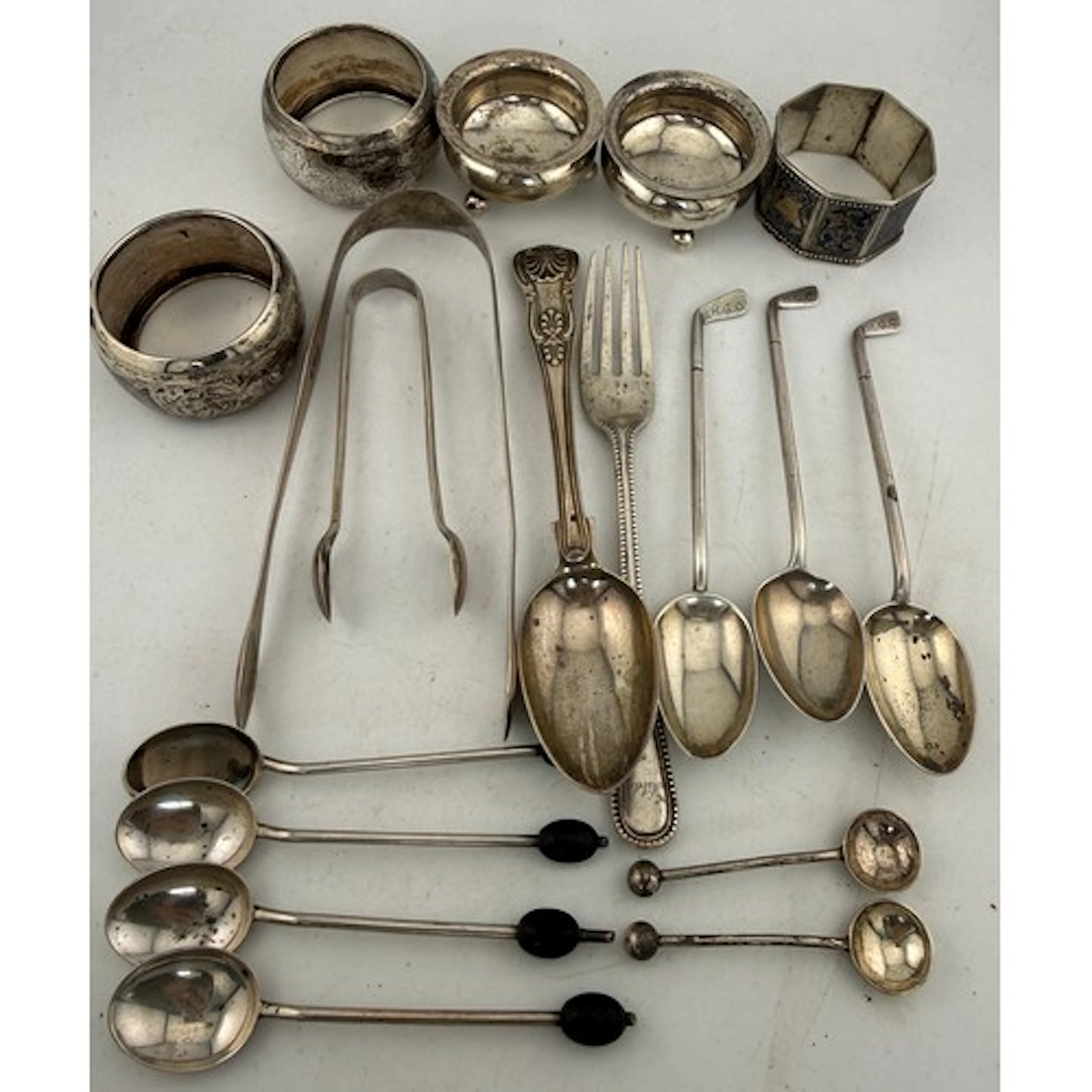 A quantity of hallmarked silver cutlery to include teaspoons...