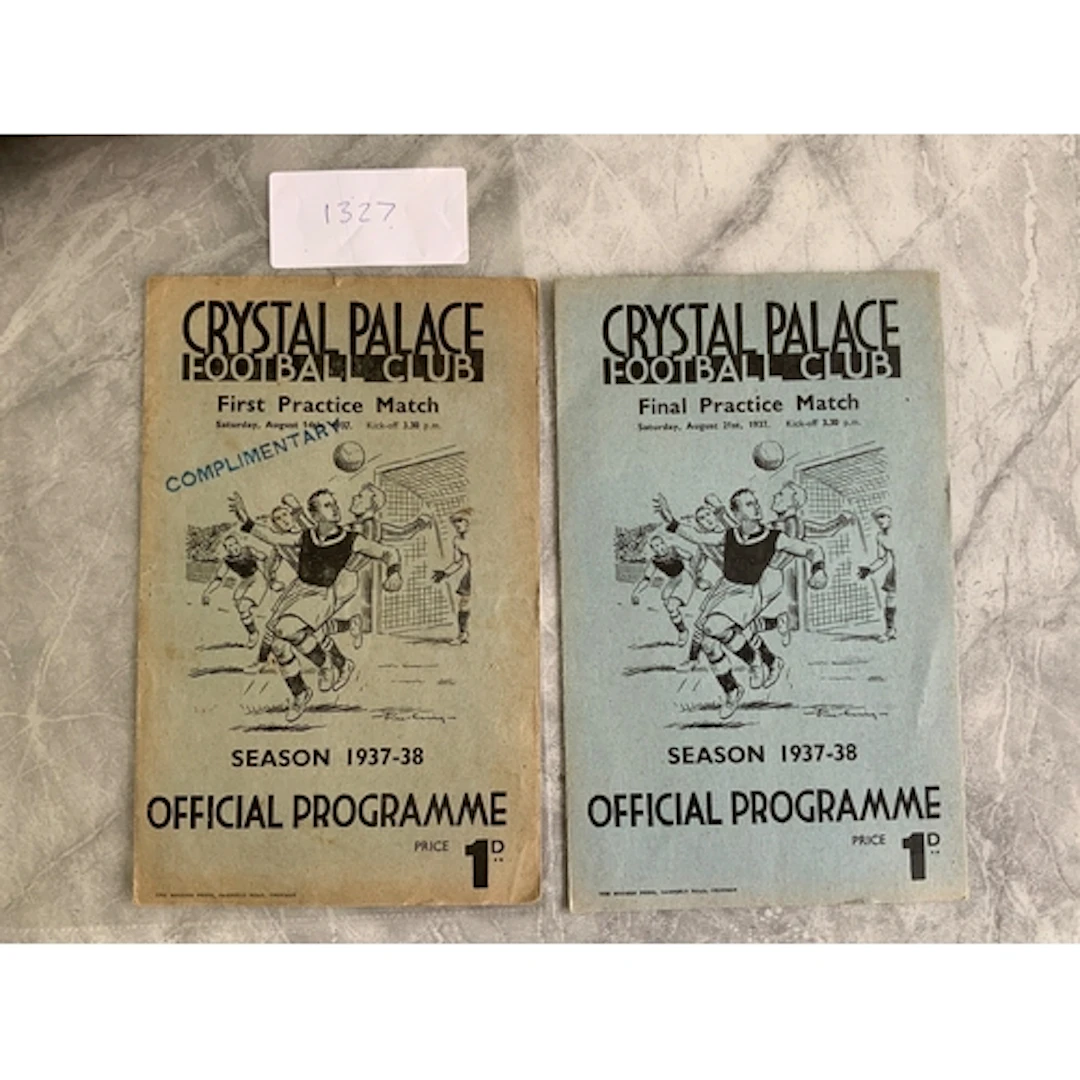 37/38 Crystal Palace Practice Match Football Programmes: Bot...