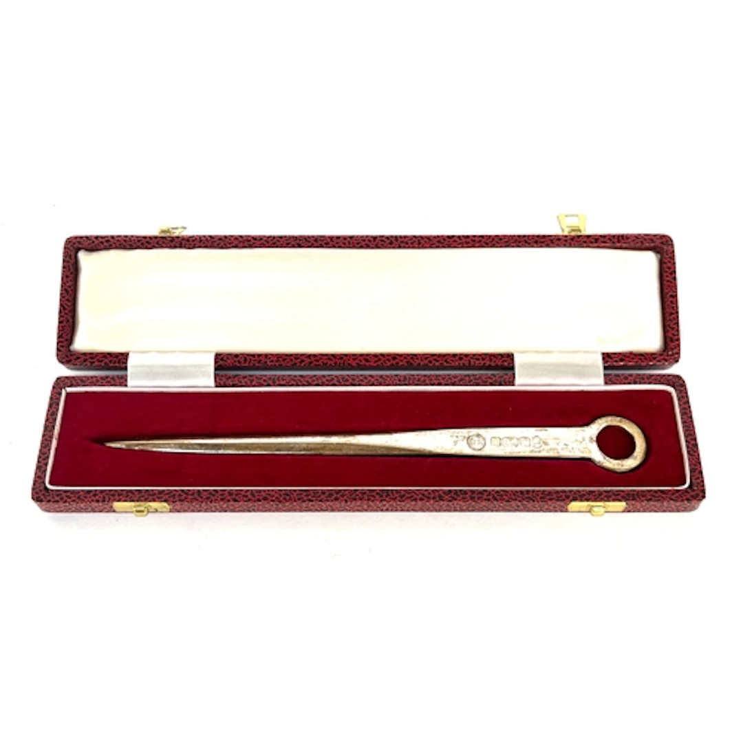 A cased silver letter opener by Francis Howard Ltd, Sheffiel...