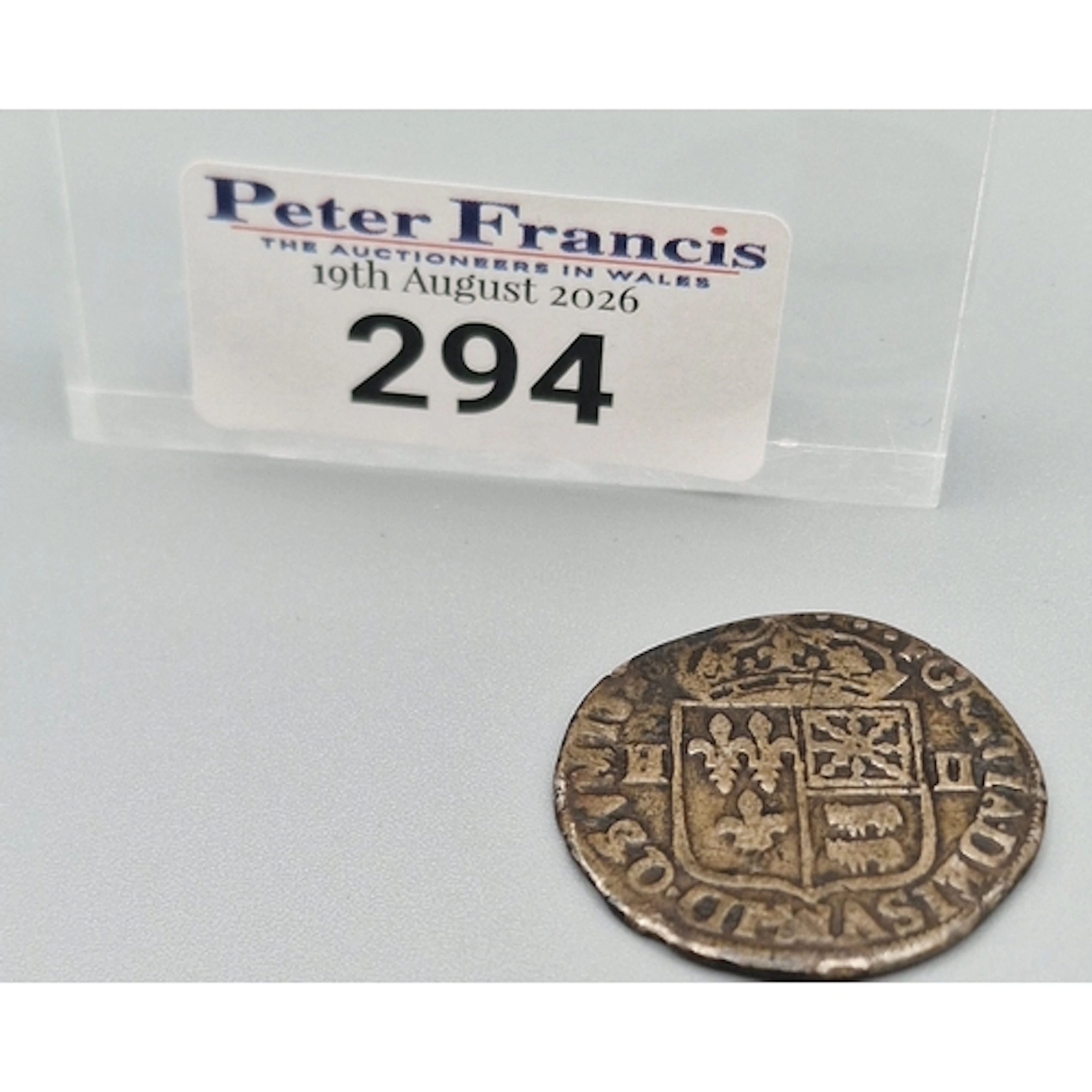 Louis XIII 1/4 Ecu silver coin. (B.P. 21% + VAT)