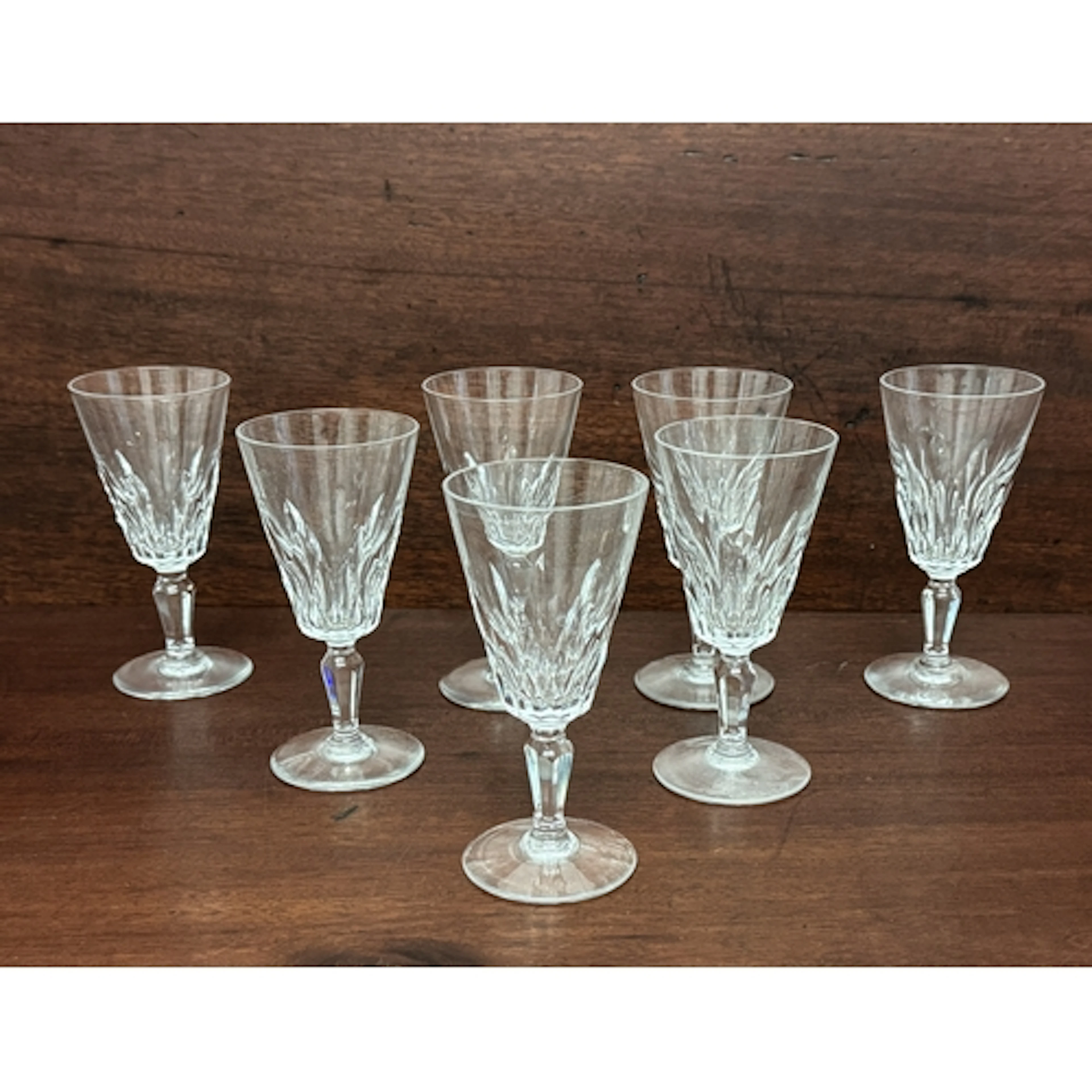 A set of seven Baccarat 'Carcassonne' port wine glasses - wi...