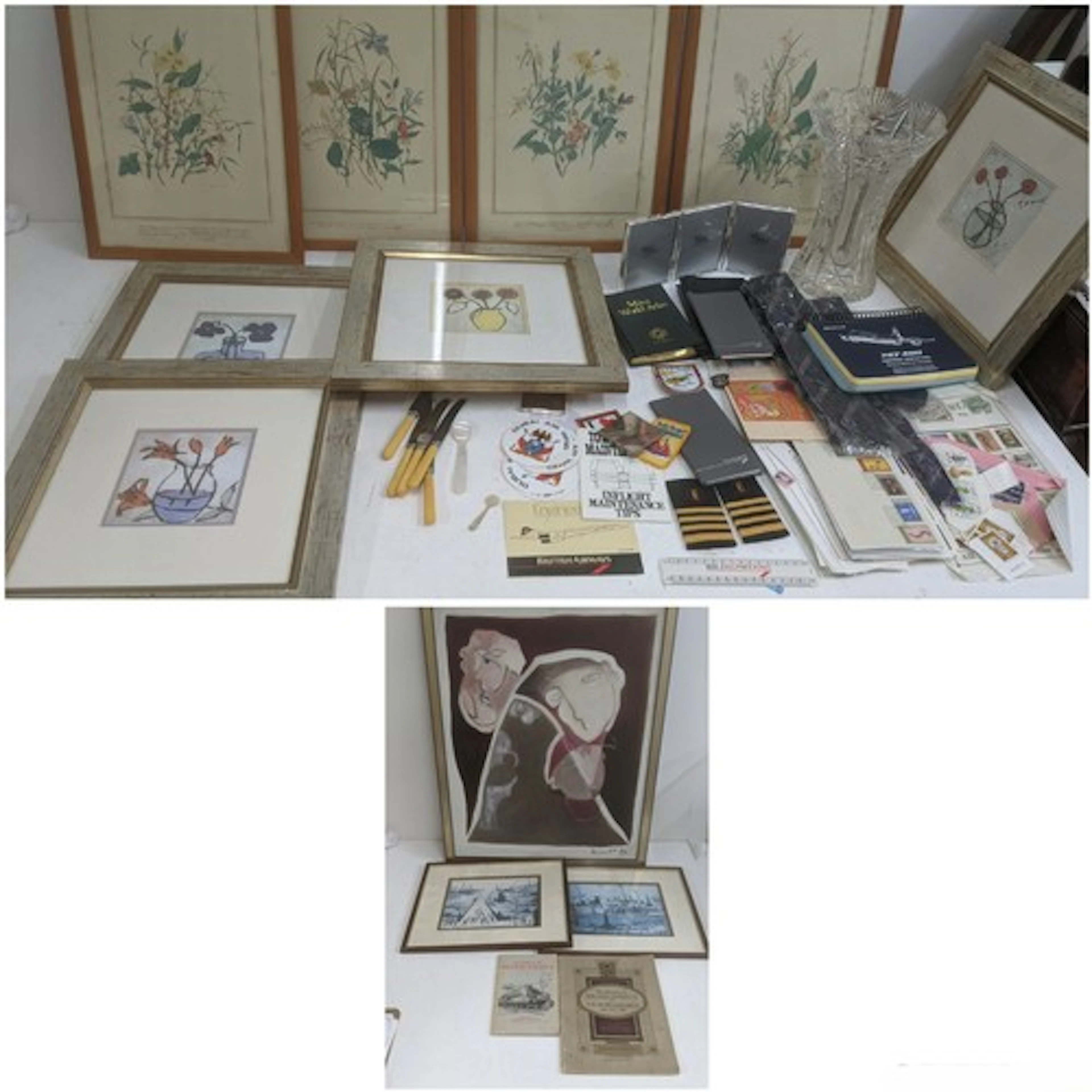 Mixed collectables to include botanical and still life print...