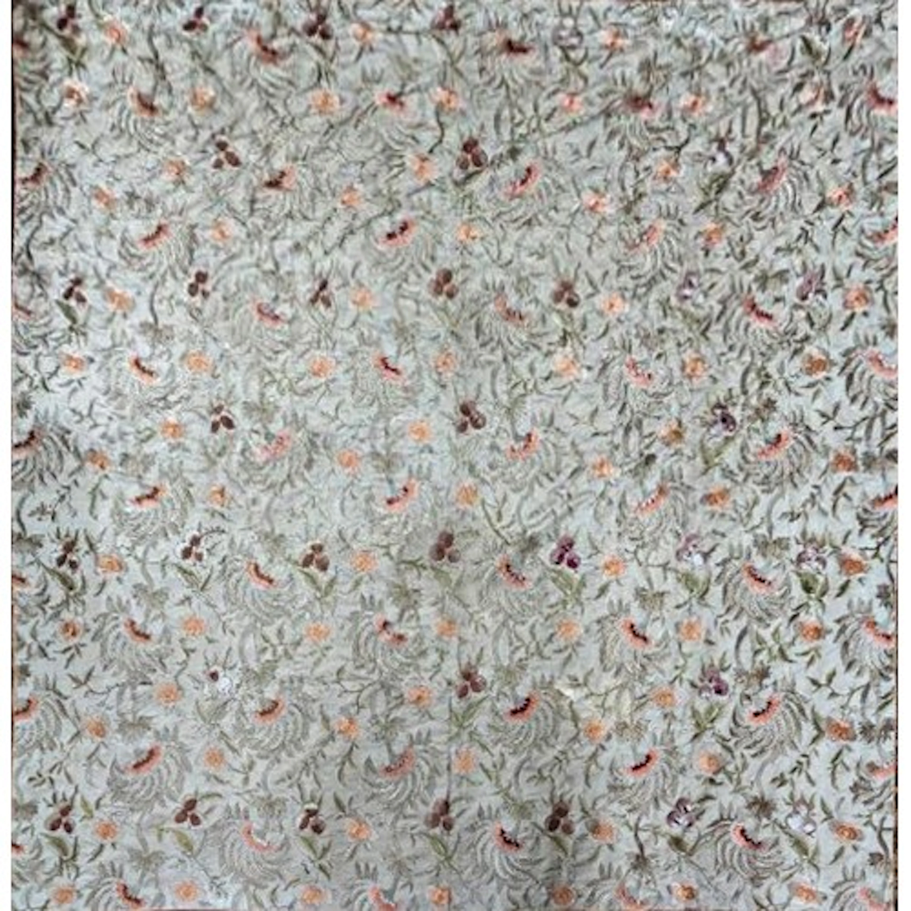 A silk and silk thread panel in manner of William Morris, wi...