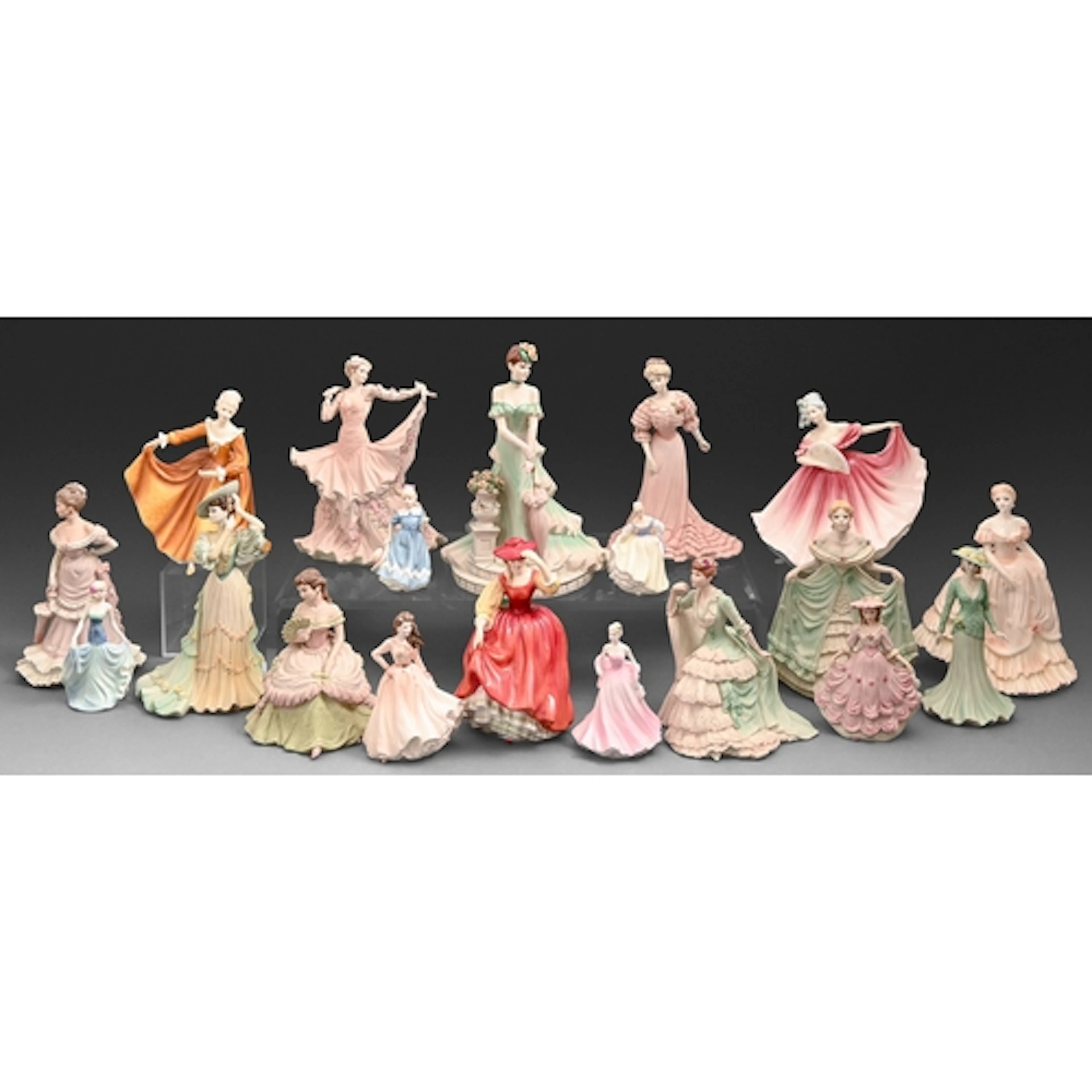 Nineteen Coalport and Royal Doulton ladies, late 20th c, 27c...
