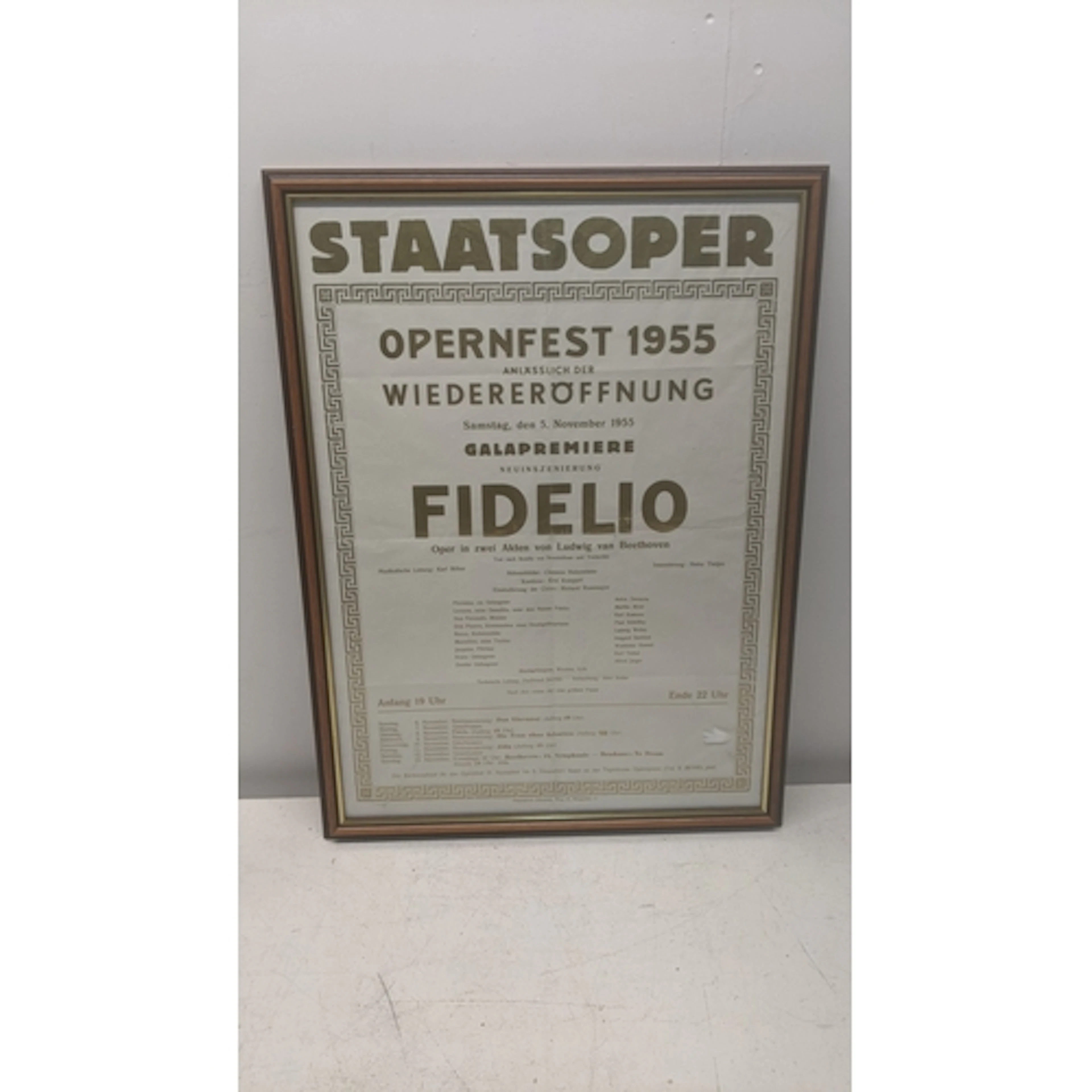 A framed and glazed vintage Opera poster for Fidelo by Beeth...