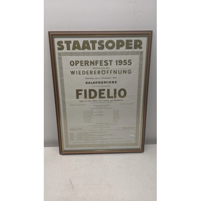 A framed and glazed vintage Opera poster for Fidelo by Beeth...