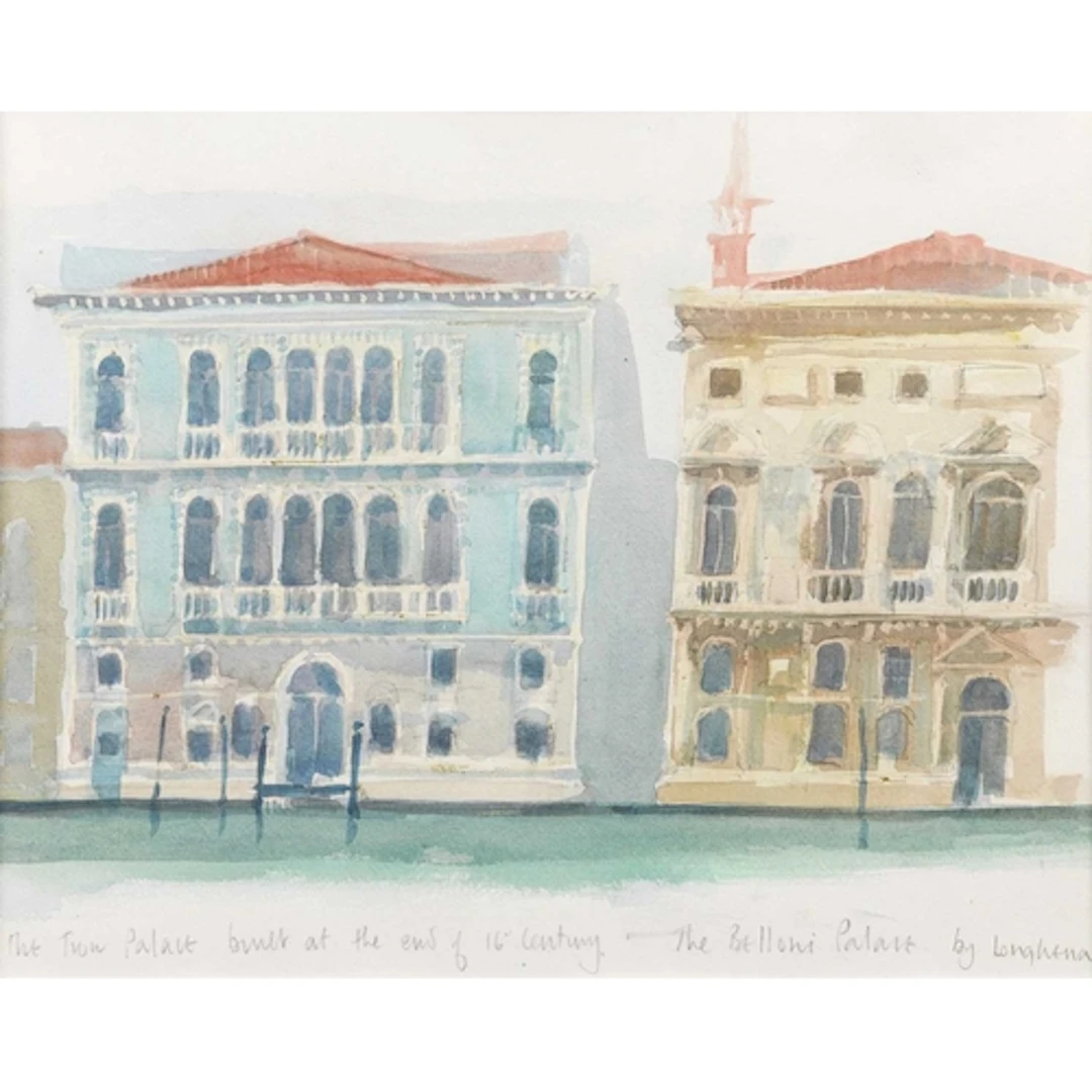 § John MILLER (1931-2002) Palazzo Belone Gouache, inscribed ...