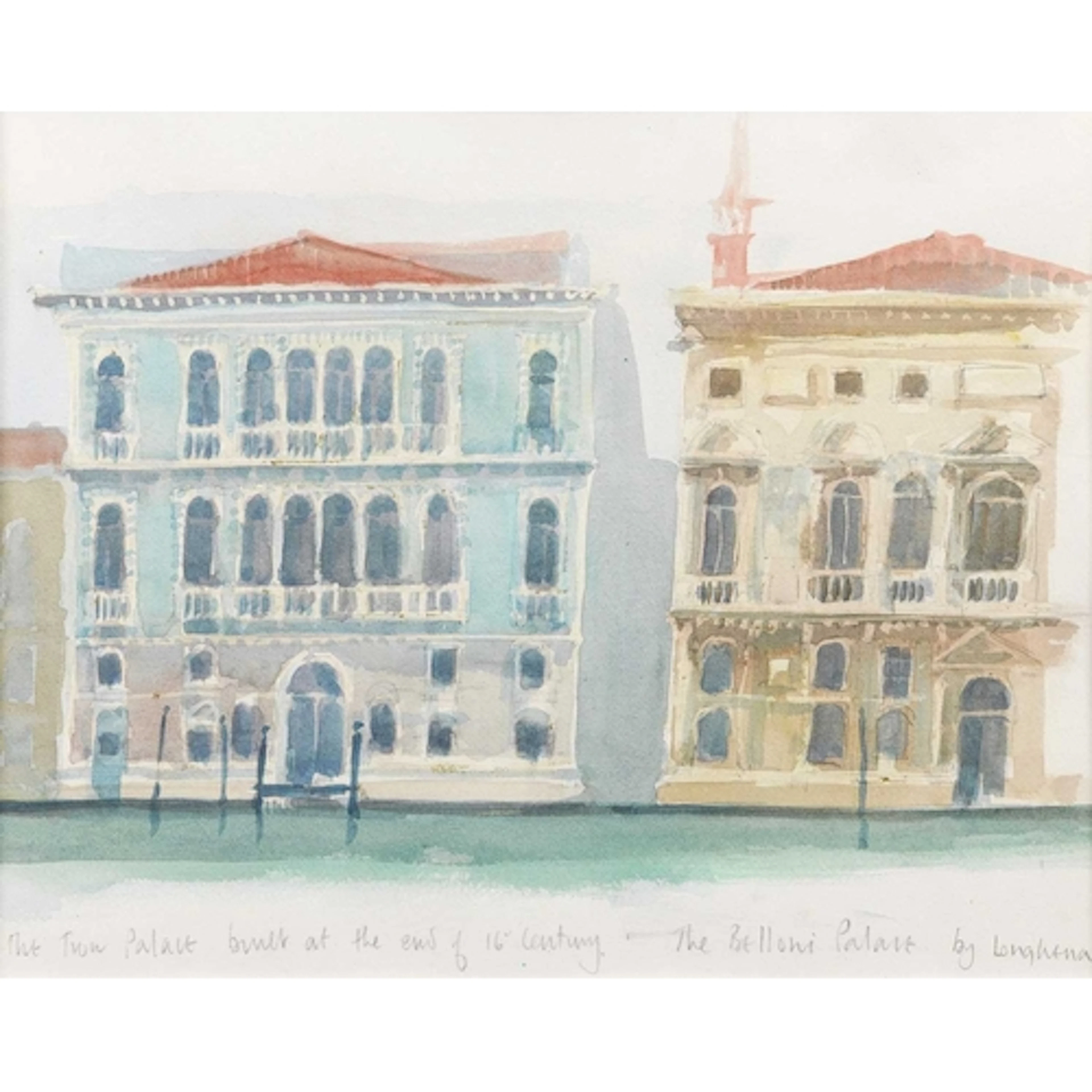 § John MILLER (1931-2002) Palazzo Belone Gouache, inscribed ...