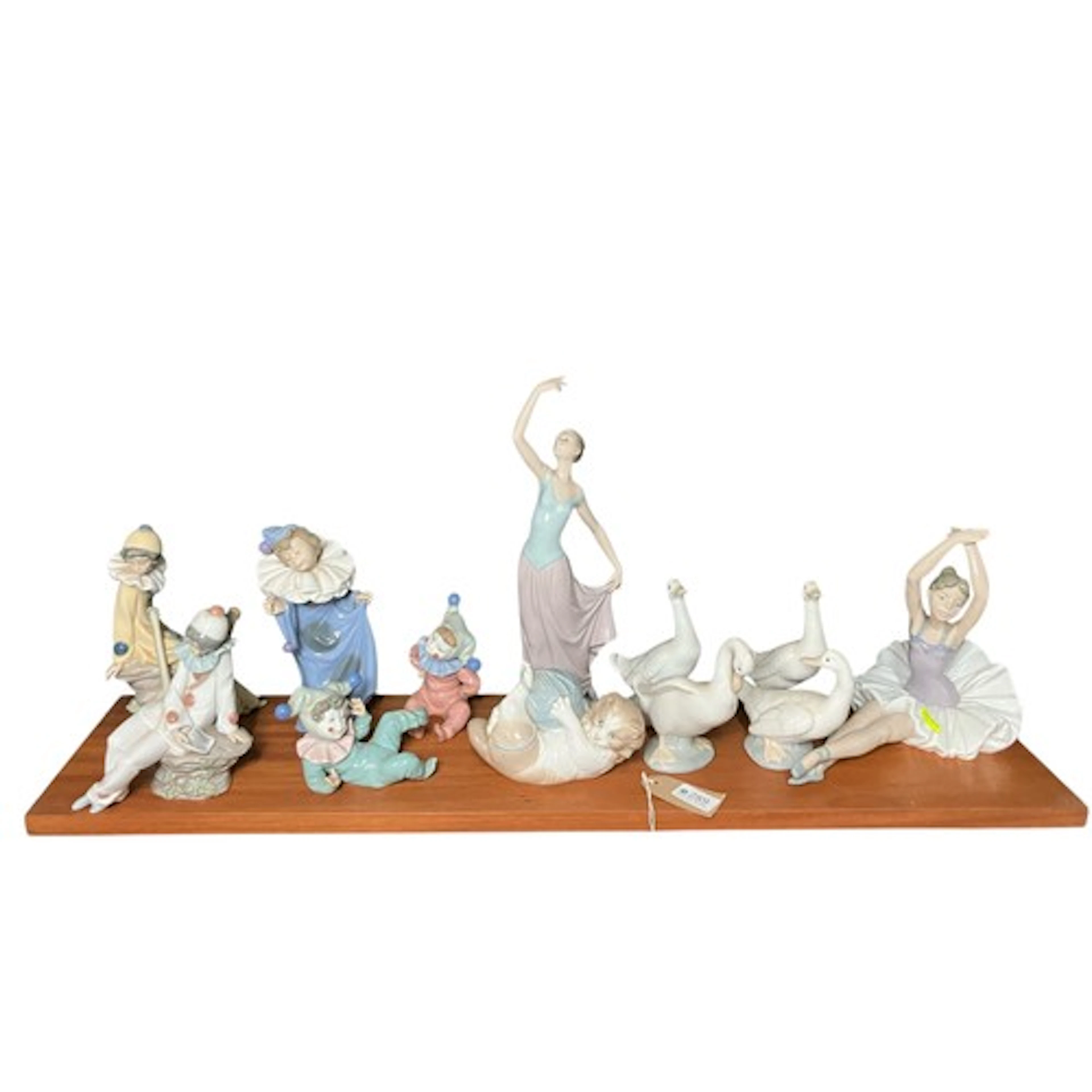 A group of glazed Nao porcelain figures, depicting ballerina...