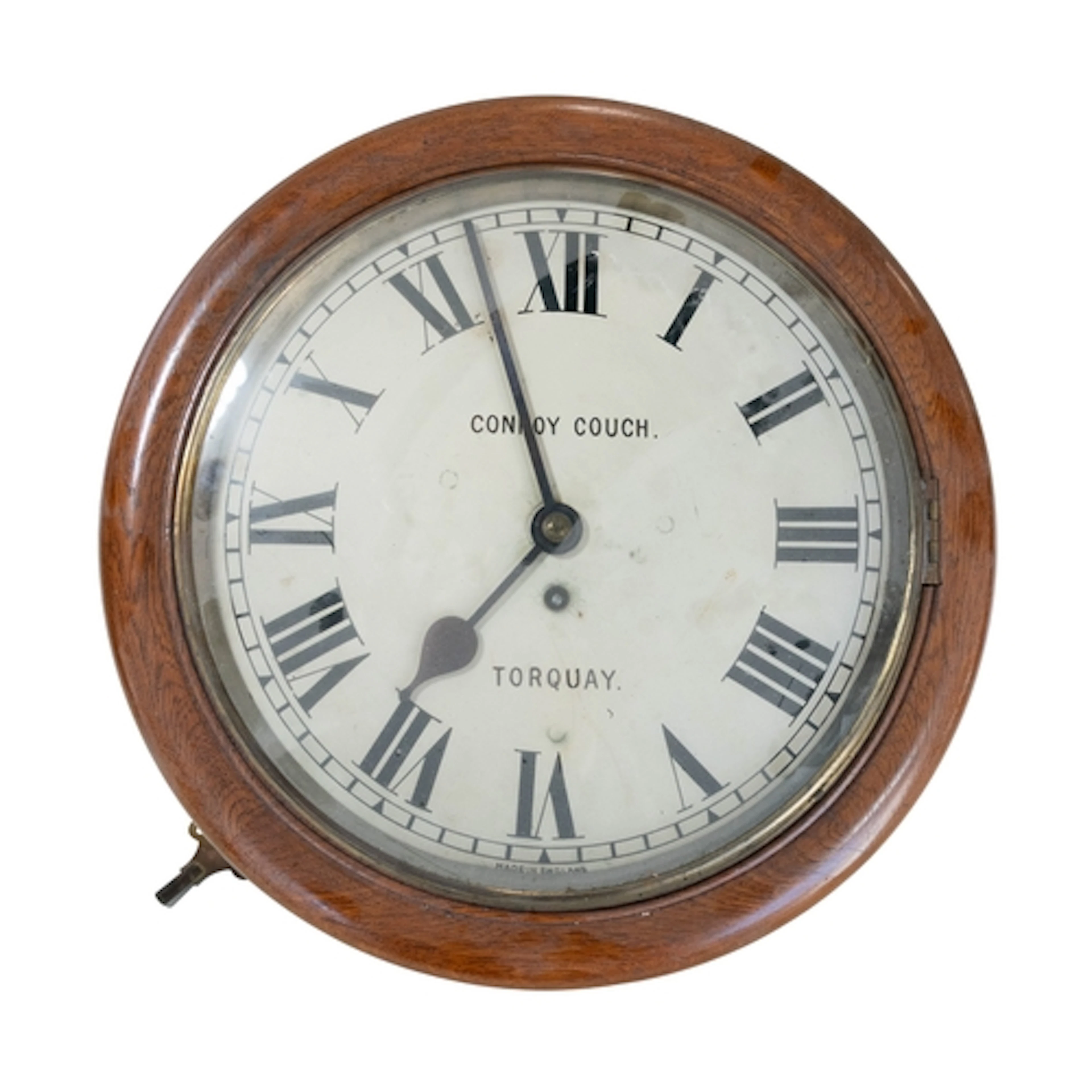 A 12" late 19th/early 20th century oak cased circular dial w...