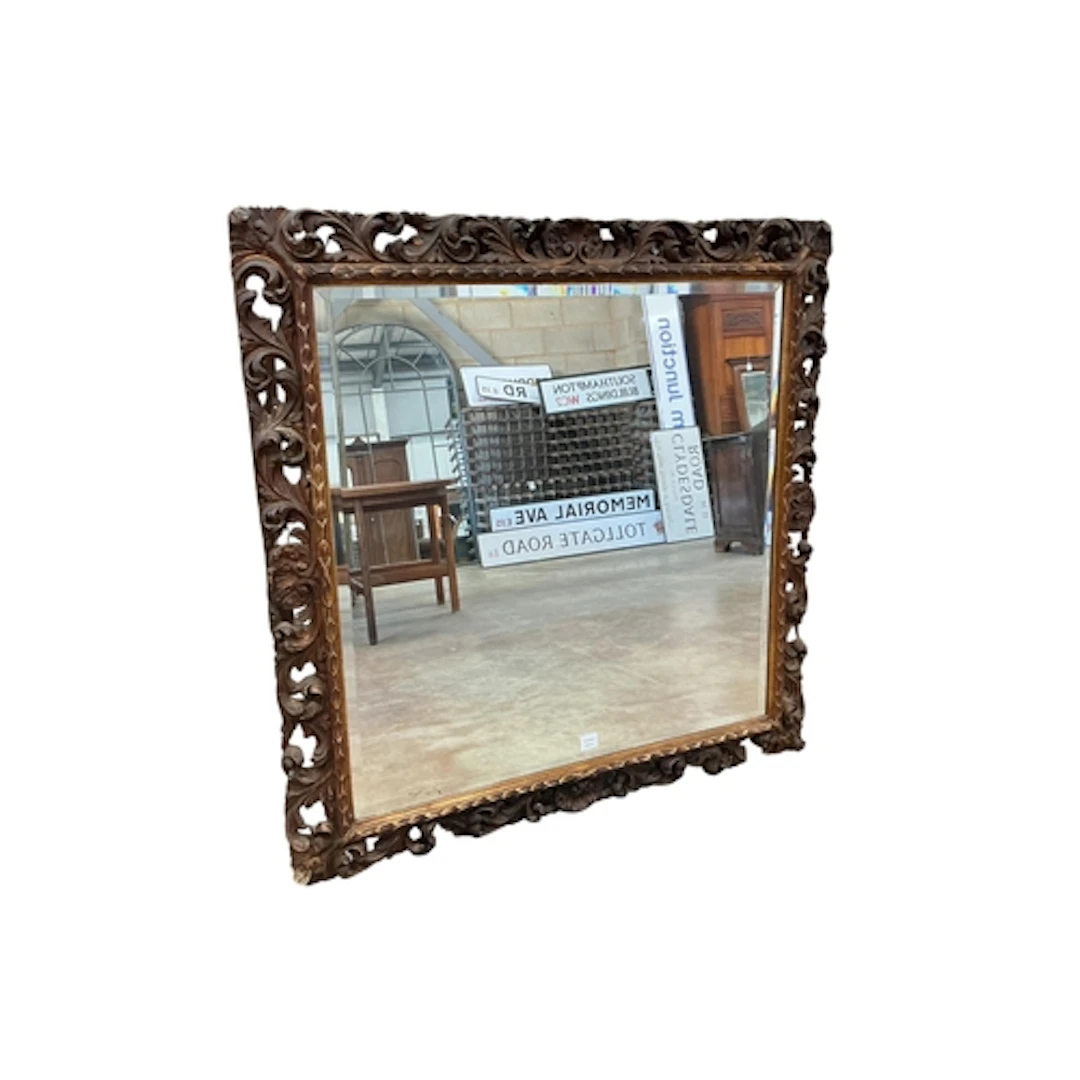 A Florentine style overmantel mirror, width 120cm, height 12...