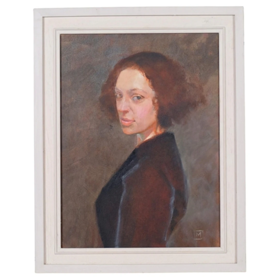 Julian Gordon Mitchell, portrait of a woman, oil on canvas, ...