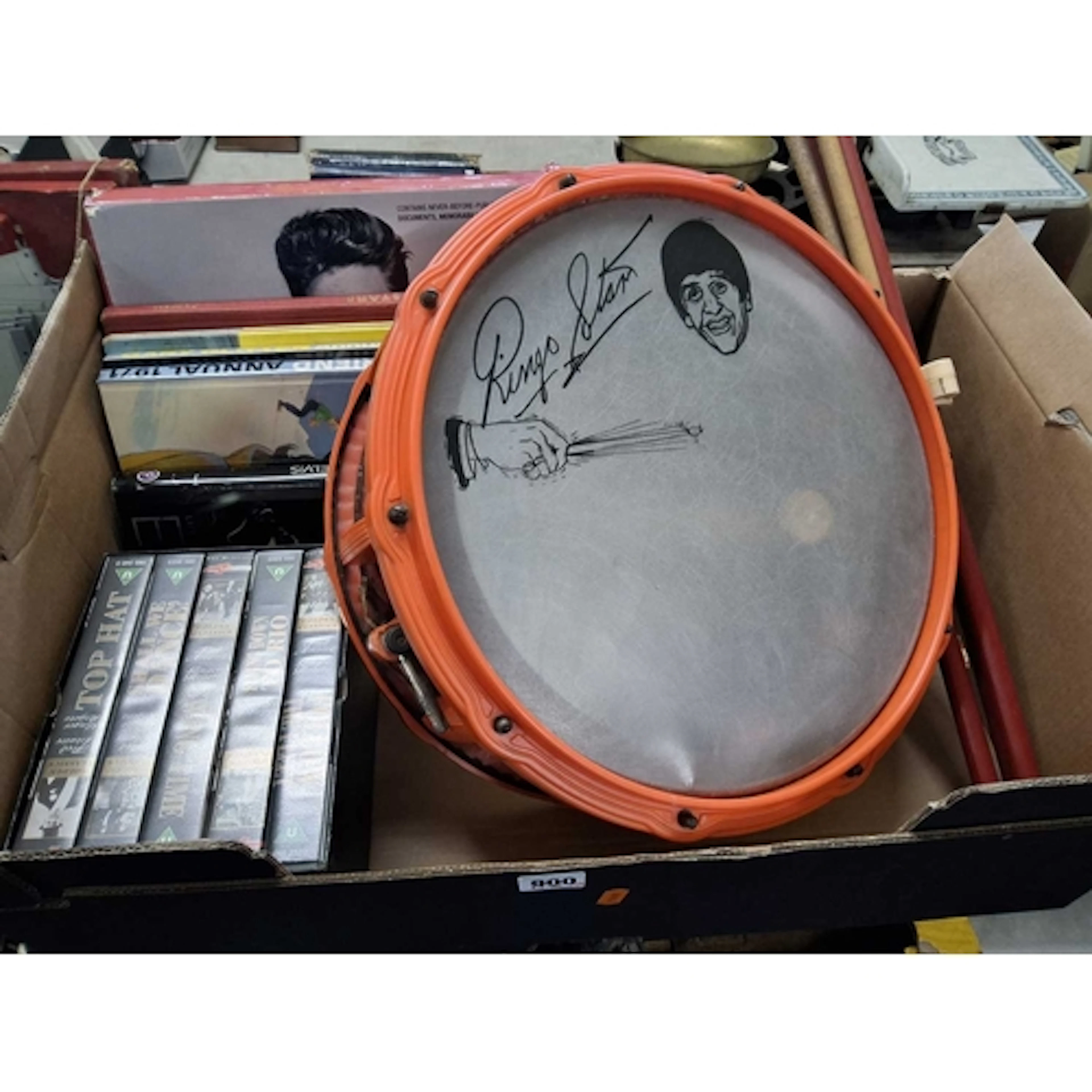 ONE BOX AND LOOSE OF MAINLY MUSIC RELATED ITEMS to include a...