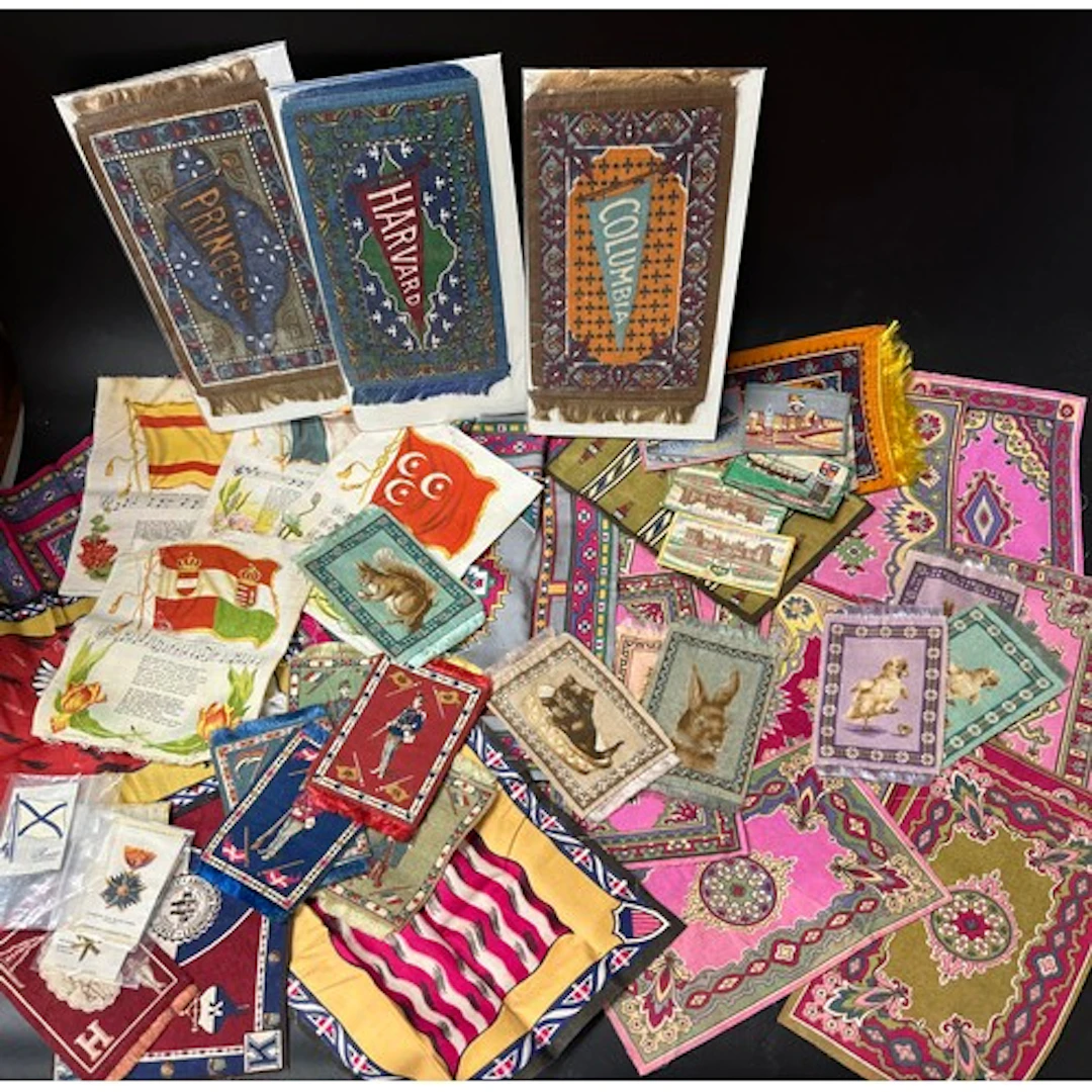 A collection of tobacco felts - rugs, animals stamped Egypti...