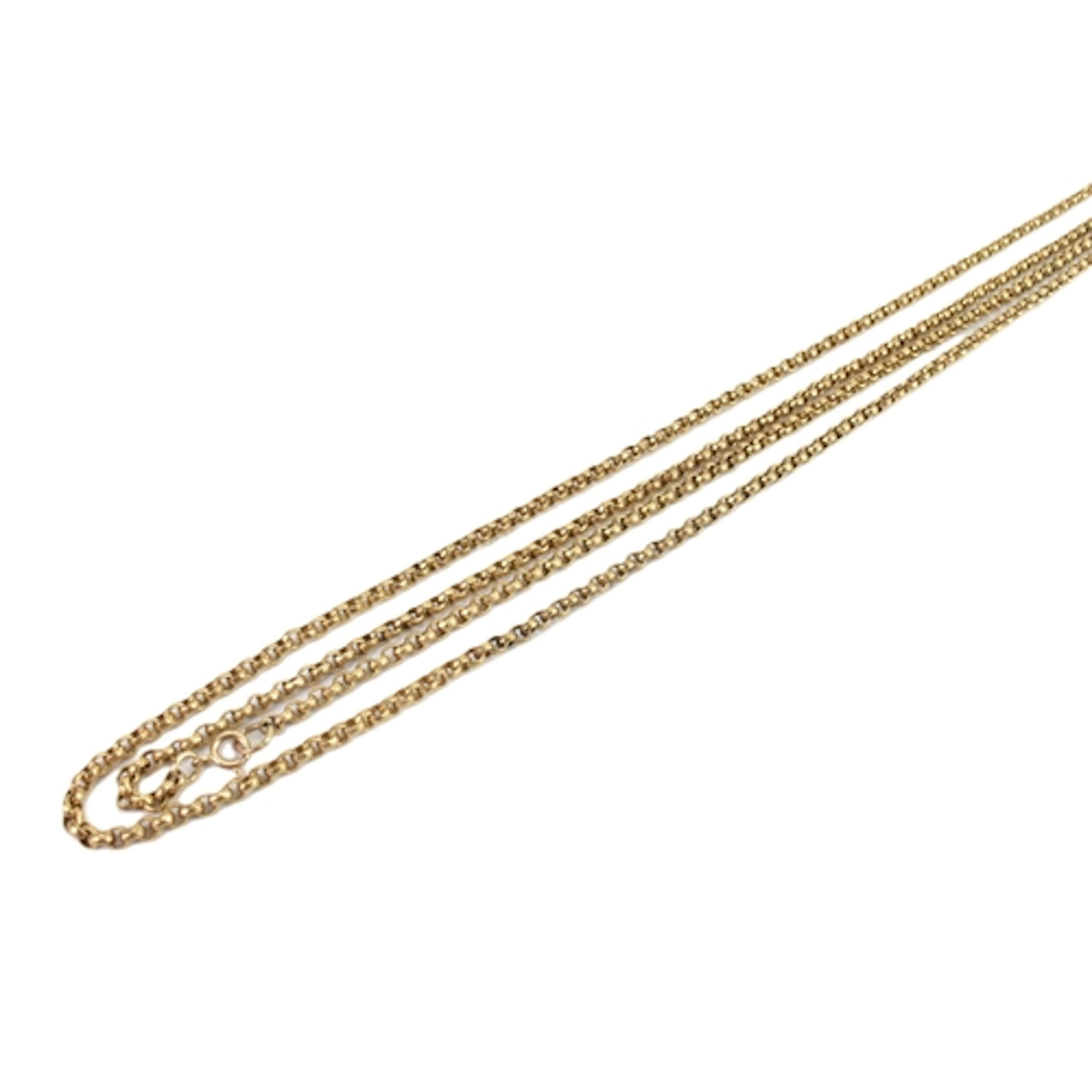 A 9ct gold cable link muff chain, having a bolt ring clasp, ...