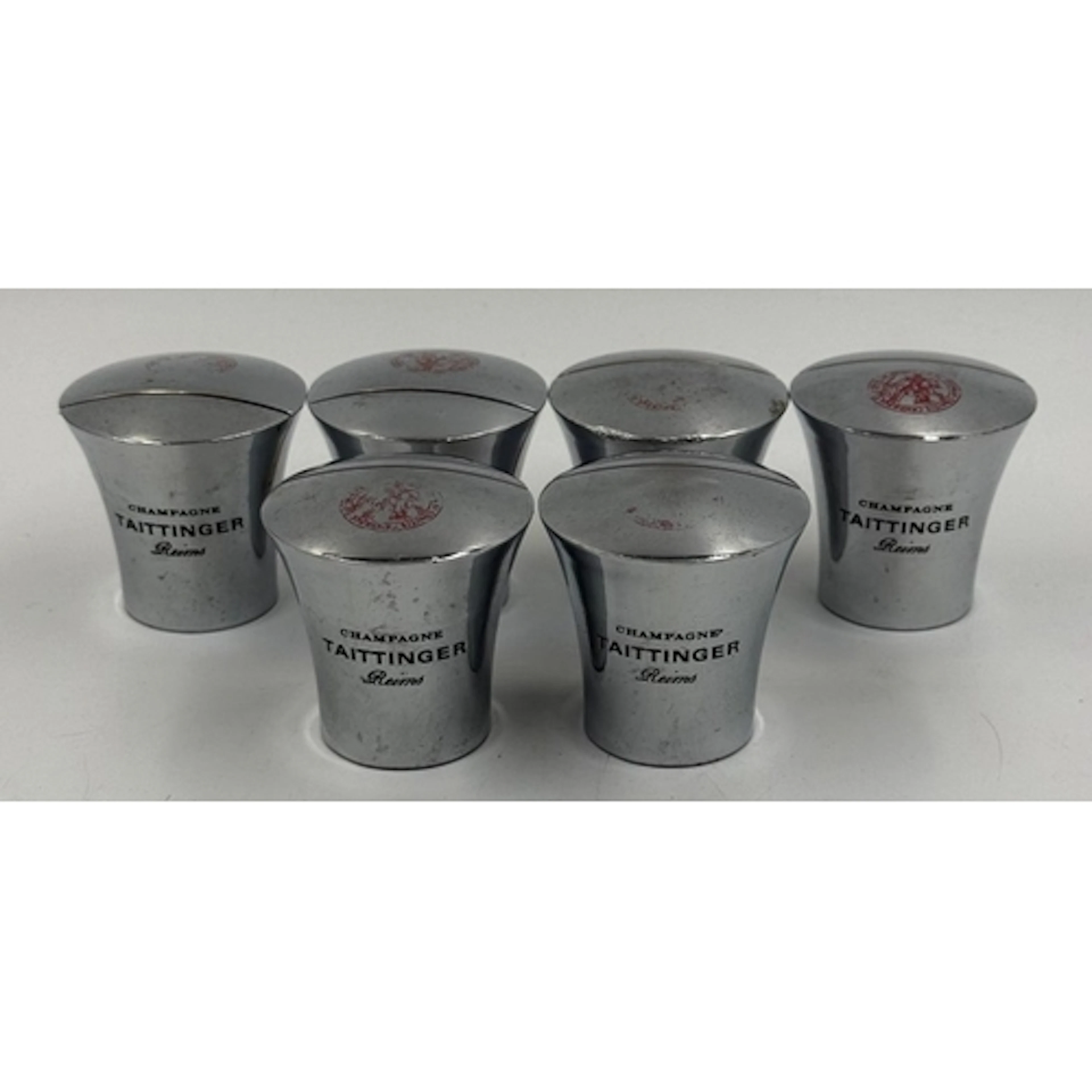 Set of six Art Deco Taittinger Champagne Place holders indiv...