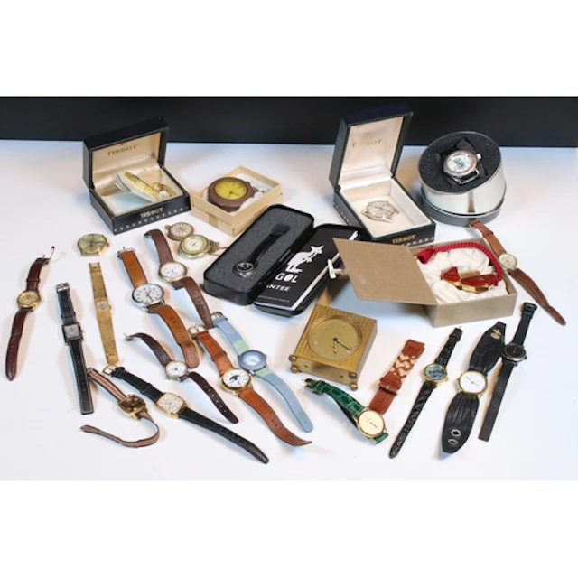 Assortment of vintage and contemporary timepieces to include...
