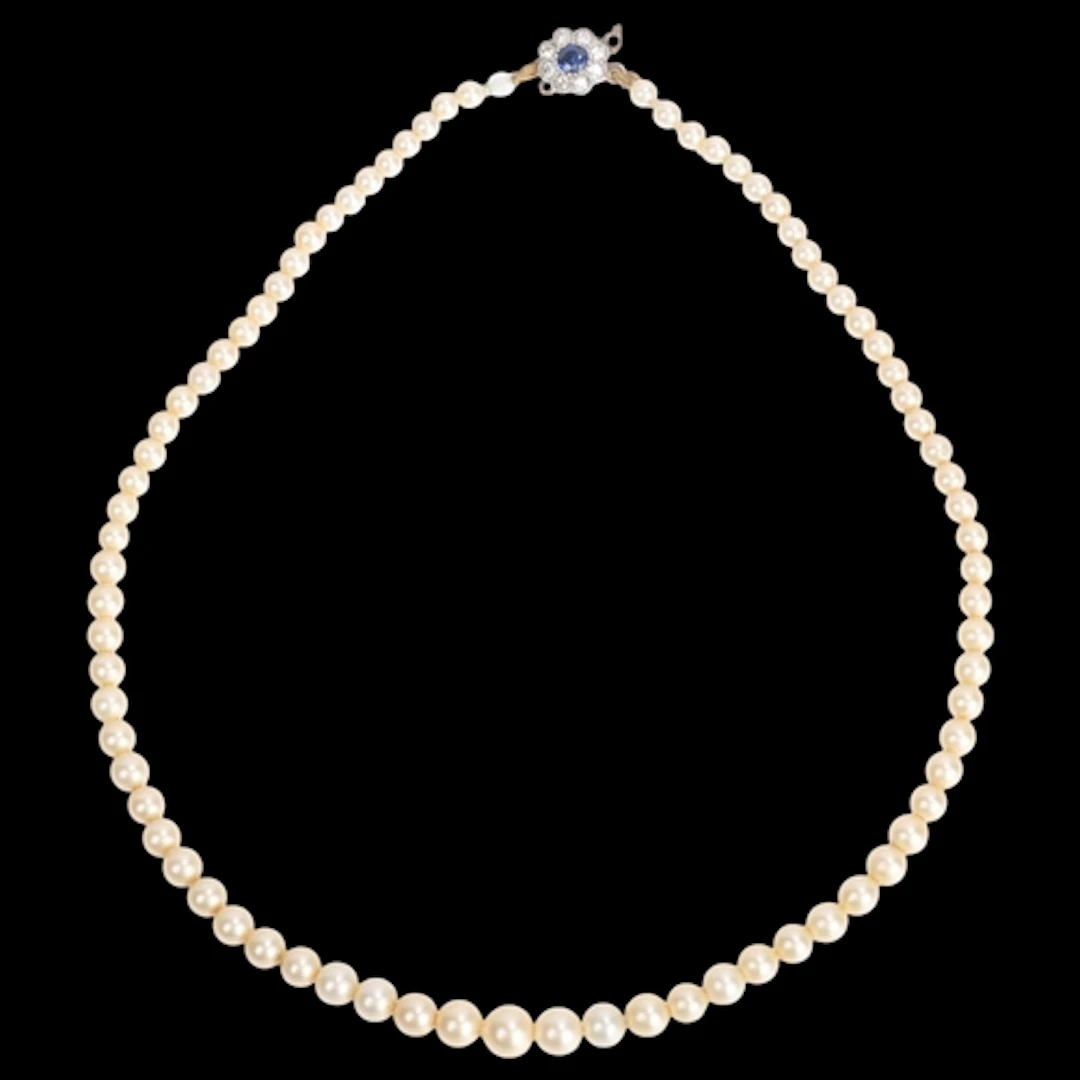 A Vintage single-row faux pearl bead necklace, the graduated...
