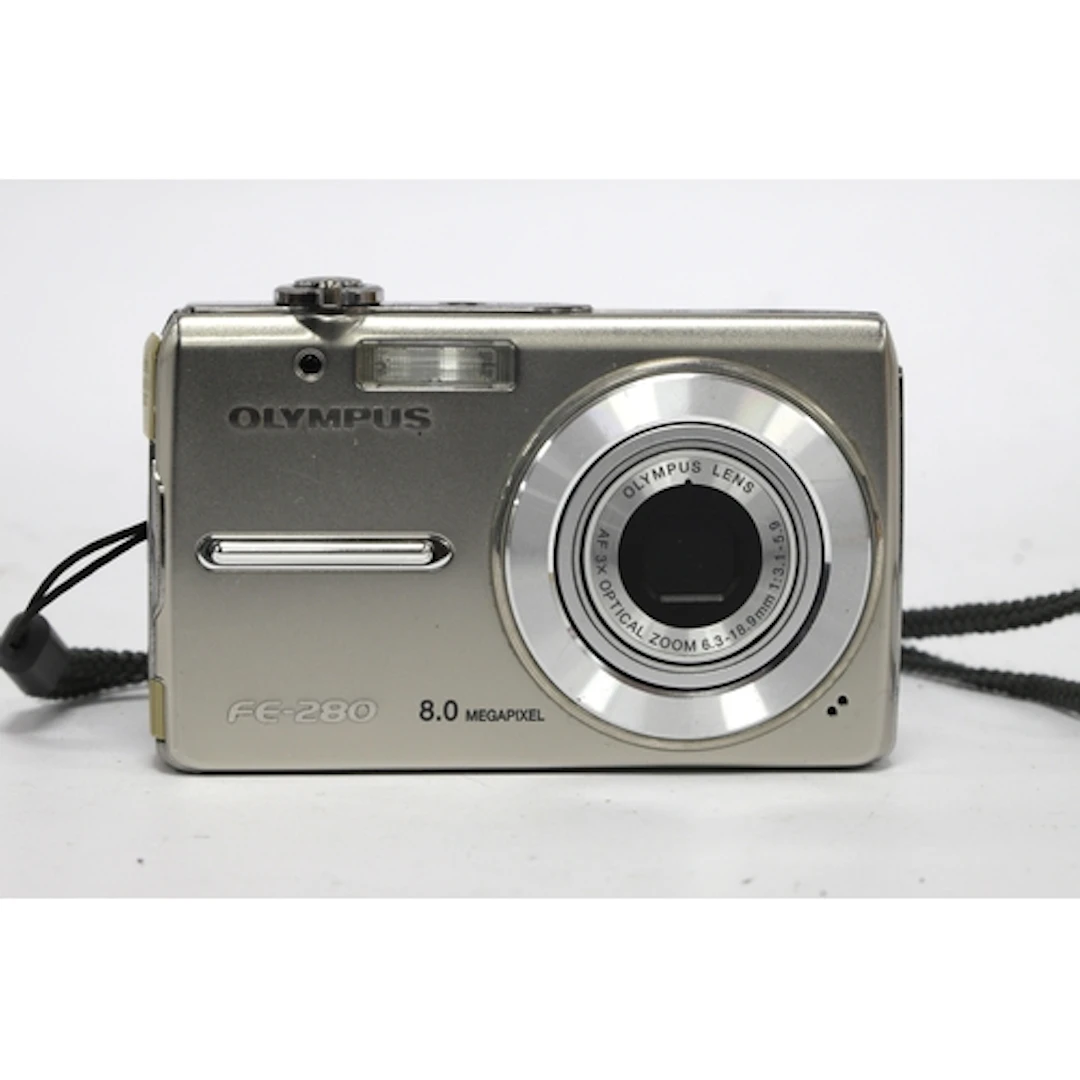 Olympus FE-280 Digital Compact Camera, silver, Untested.