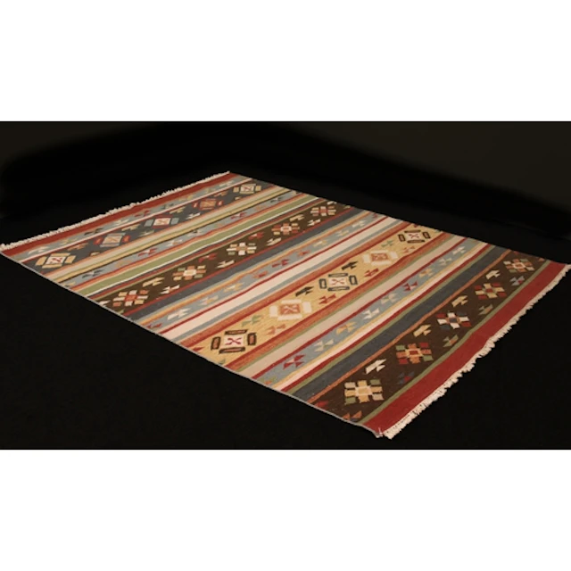 A kilim flatweave rug, probably Qashqai - with polychrome ba...