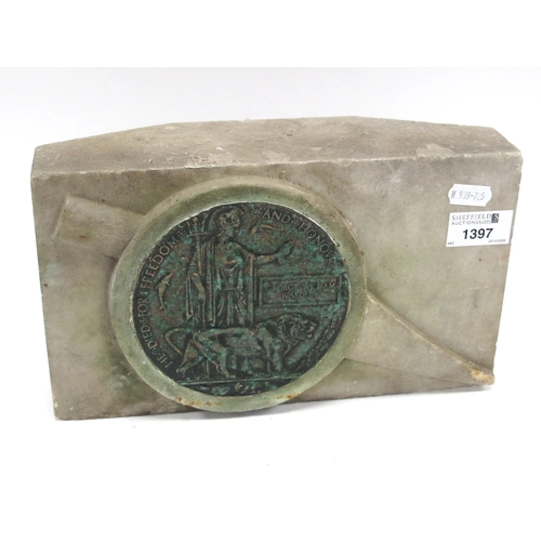 Military Death Plaque George William Wardley, 12cm diameter,...
